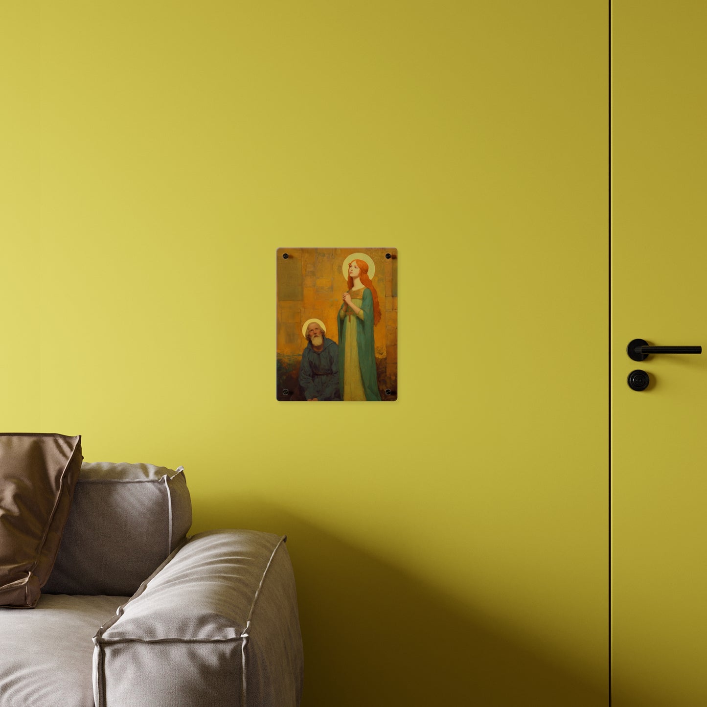 Saints Cyprian and Justina Wall Art Panel - Ready to Hang Acrylic Print - Catholic Saint Art - Patron Saint Print - Martyr Art