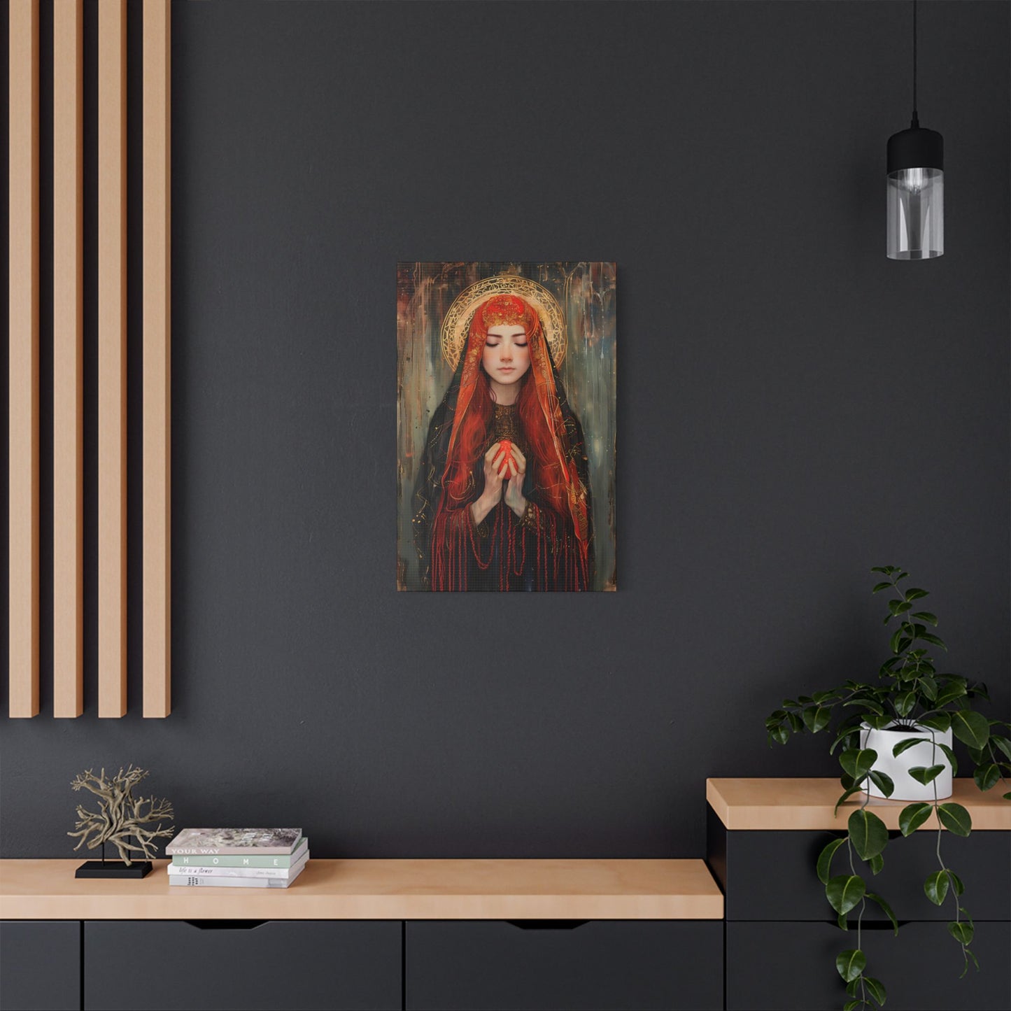 Devotion of Mary Magdalene - Saint Mary Magdalene and the Red Easter Egg - Museum Wrapped Canvas - Print - Religious Art for your Home