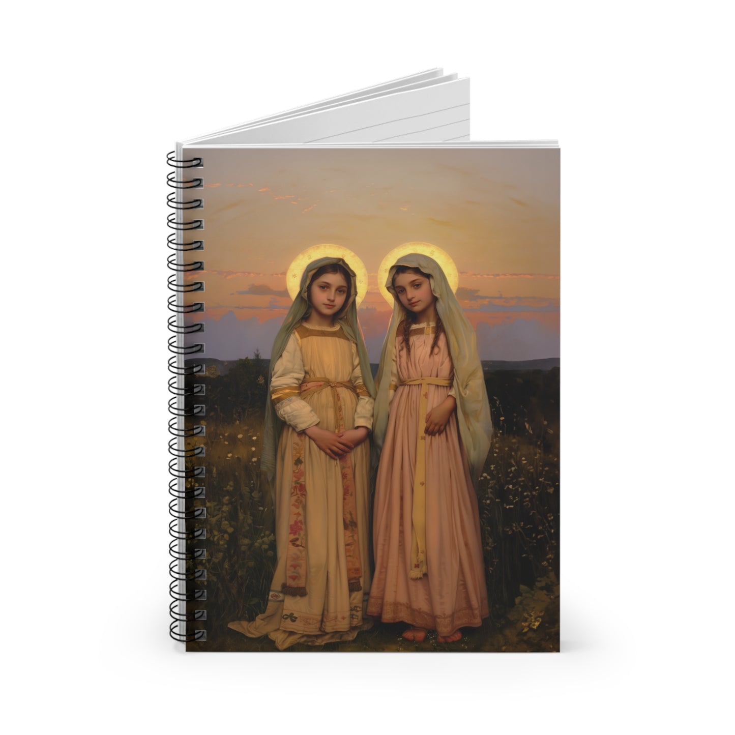 Saints Nunilo and Alodia  - Sanctified Souls Art - Religious - Spiral Notebook - Ruled - Catholic Religious - Devotional Prayer Journal