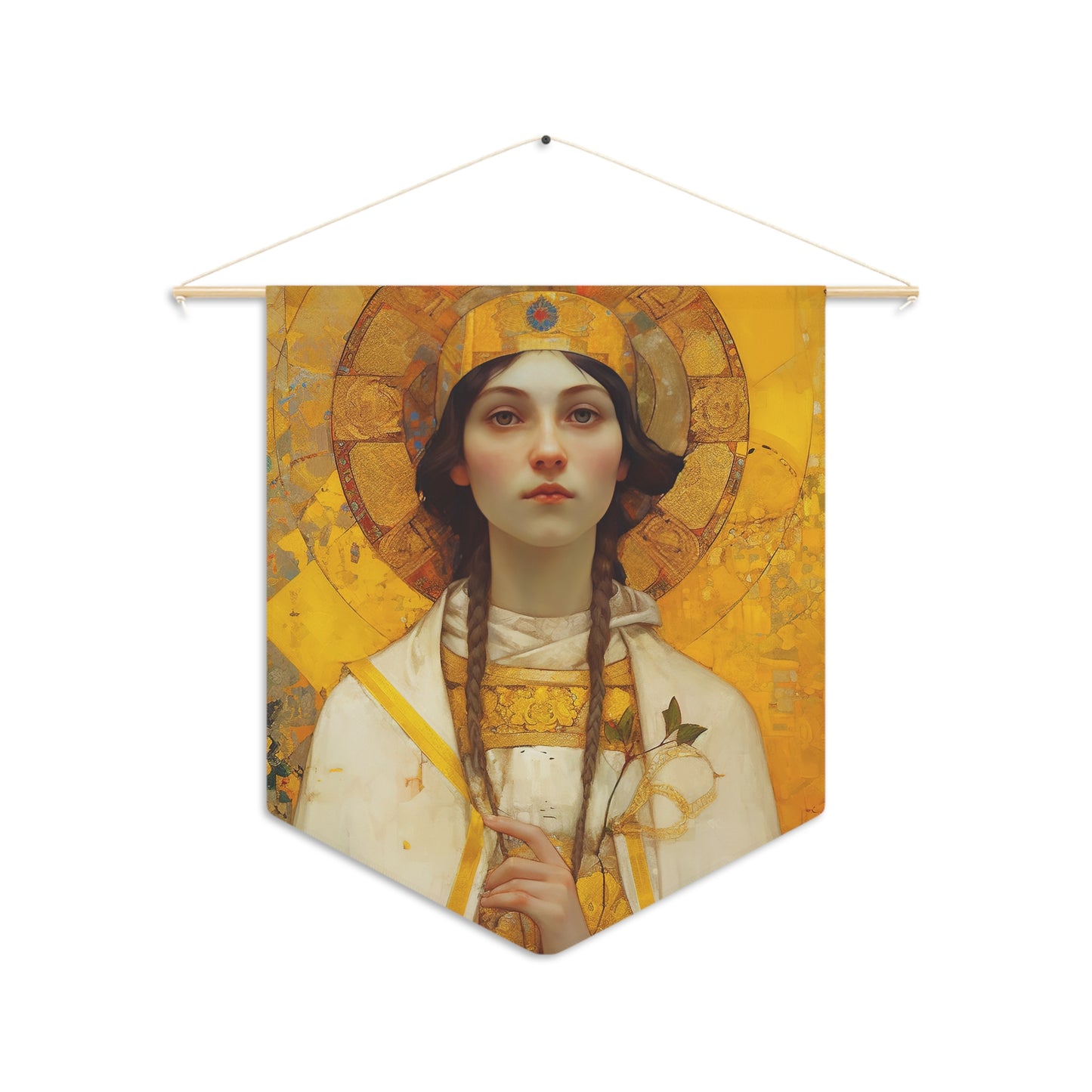 Saint Agatha Wall Banner / Wall Hanging / Pennant - Prayer room - Catholic Art - Saint Art - Large Saint Print - 18" x 21"