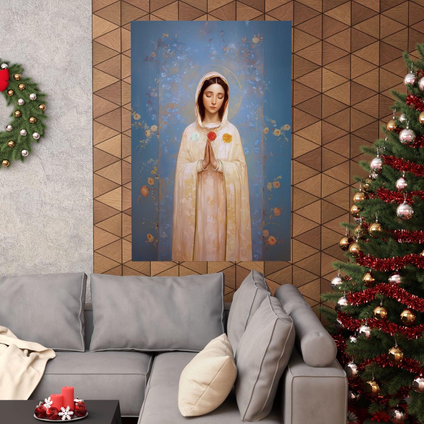Rosa Mystica - Mystical Rose - Mother Mary - Marian Art - Sanctified Souls Print - Multiple Sizes - Premium Vertical Posters