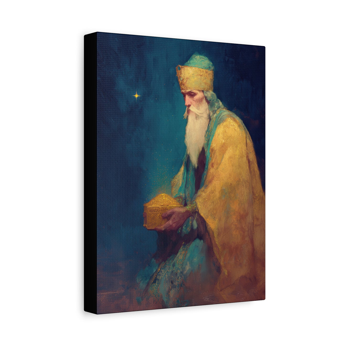 Caspar and the Offering of Worship - 3 Wise Men - Gallery Wrapped Canvas - Print - Religious Art for your Home - Catholic