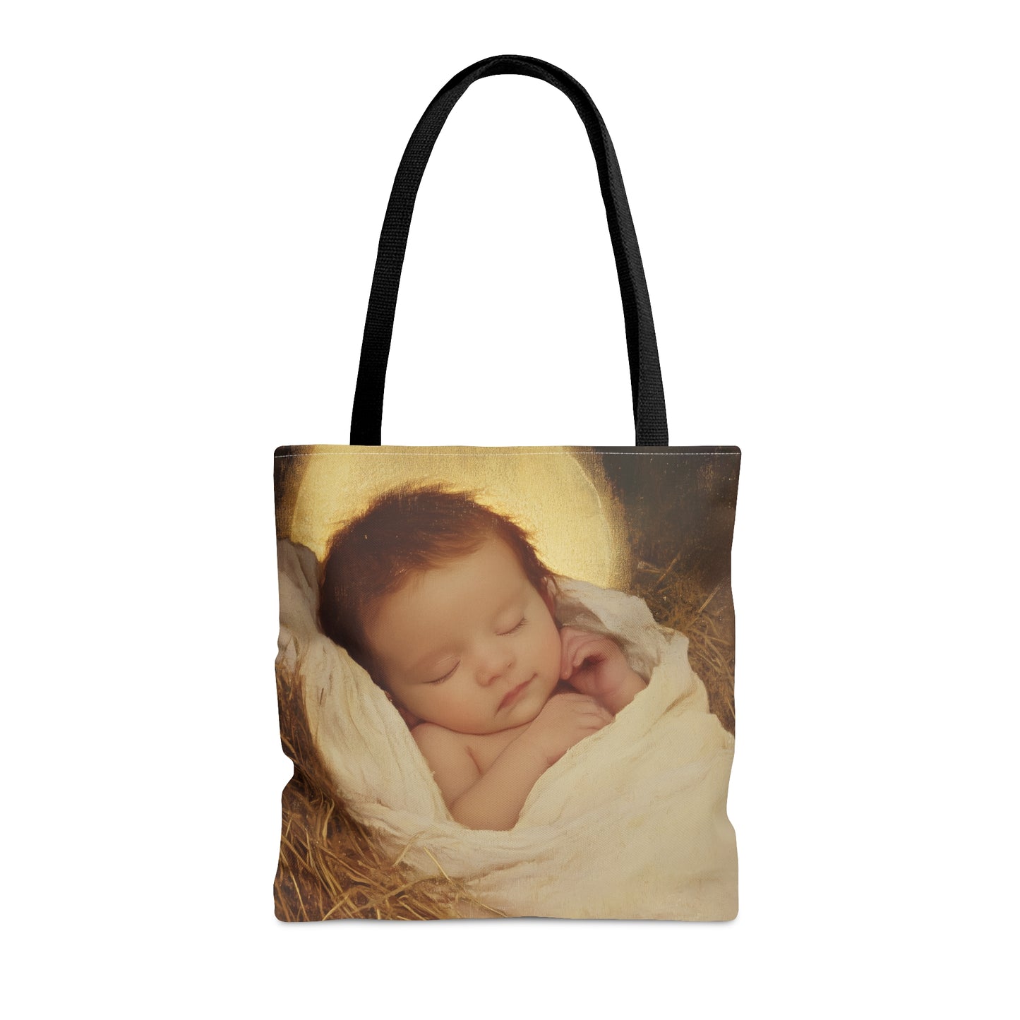 Jesus, the Newborn Light of the World - Tote Bag - Large Medium Small Faith Art Bag - Catholic Faith Purse