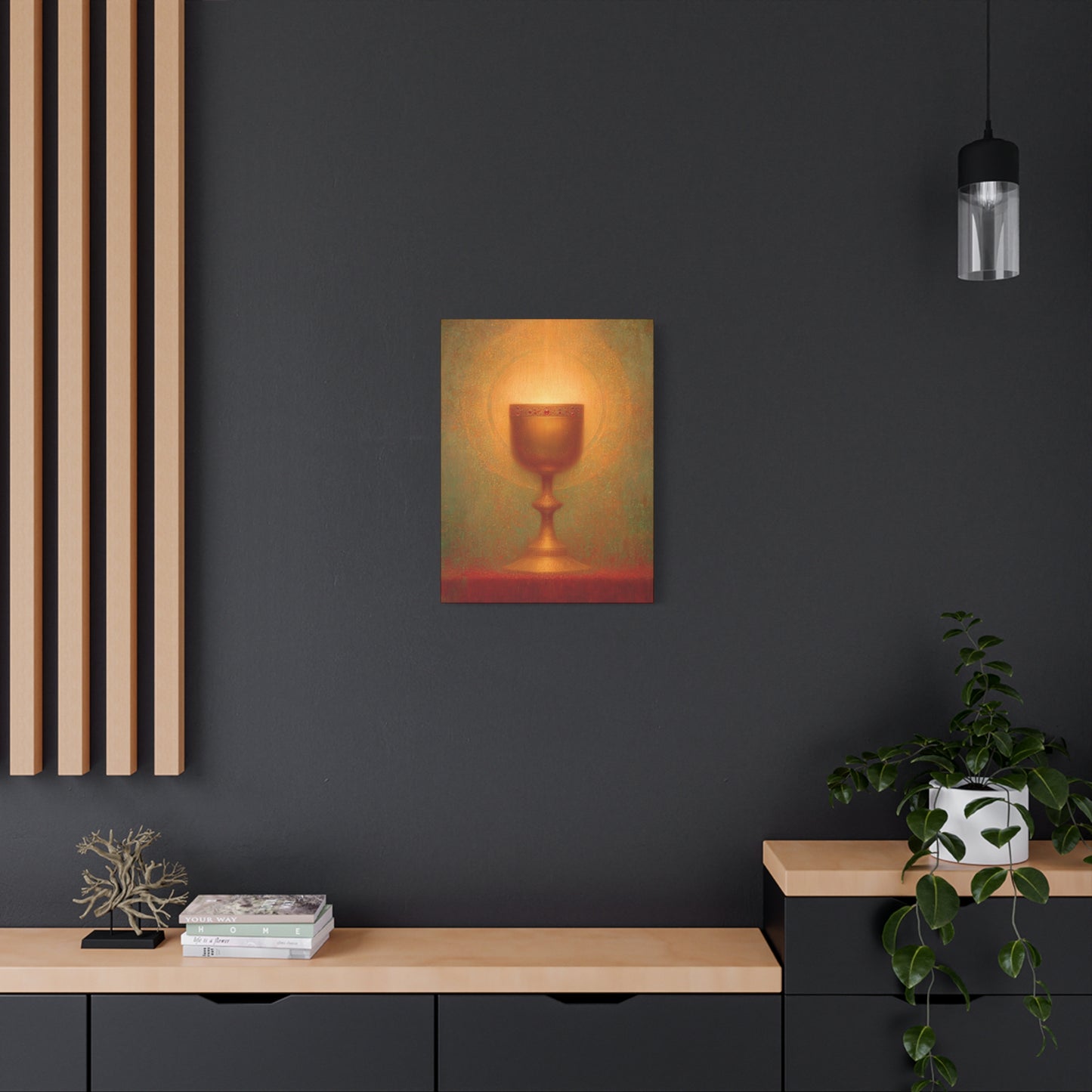 Chalice of the Lamb, Light of the World - The Holy Grail - Gallery Wrapped Canvas - Print - Religious Art for your Home - Catholic Art