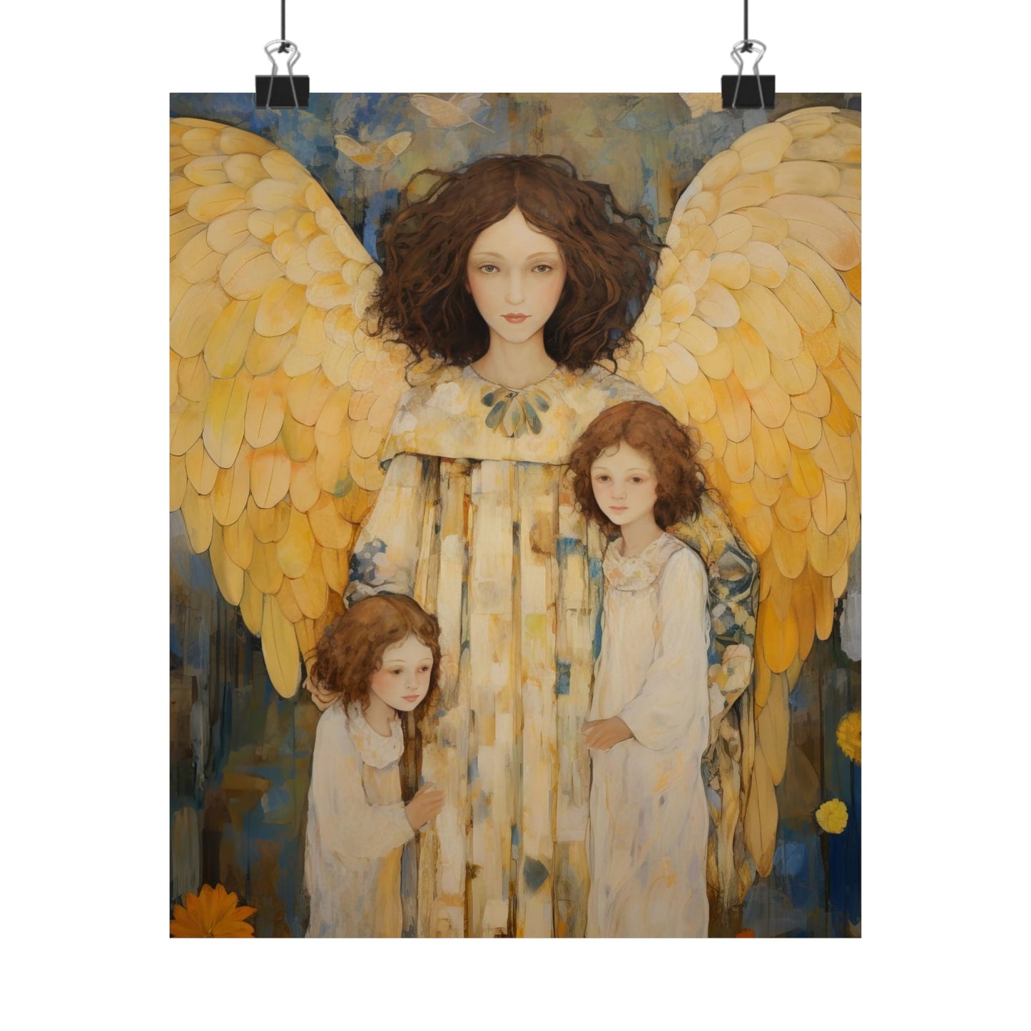 Embrace of the Guardian - Sanctified Souls Print - Multiple Sizes - Premium Matte Vertical Poster - Guardian Angel