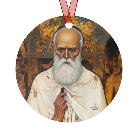 Saint Lazarus of Bethany Metal Ornament - Religious Holiday Christmas Ornament and Keepsake - Double sided - Prayer Ornament