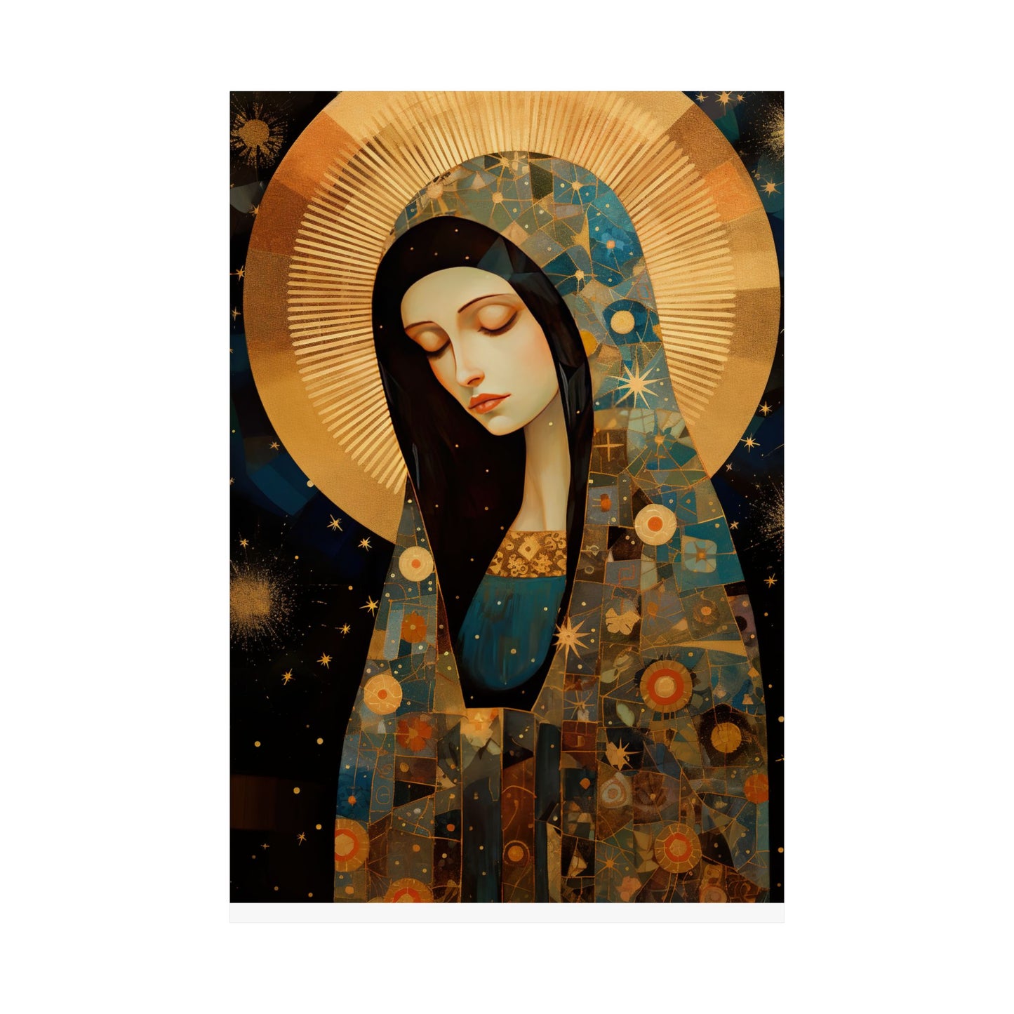 The Beloved Mother: Mary in Portrait - Sanctified Souls Print - Multiple Sizes - Premium Matte Vertical Posters