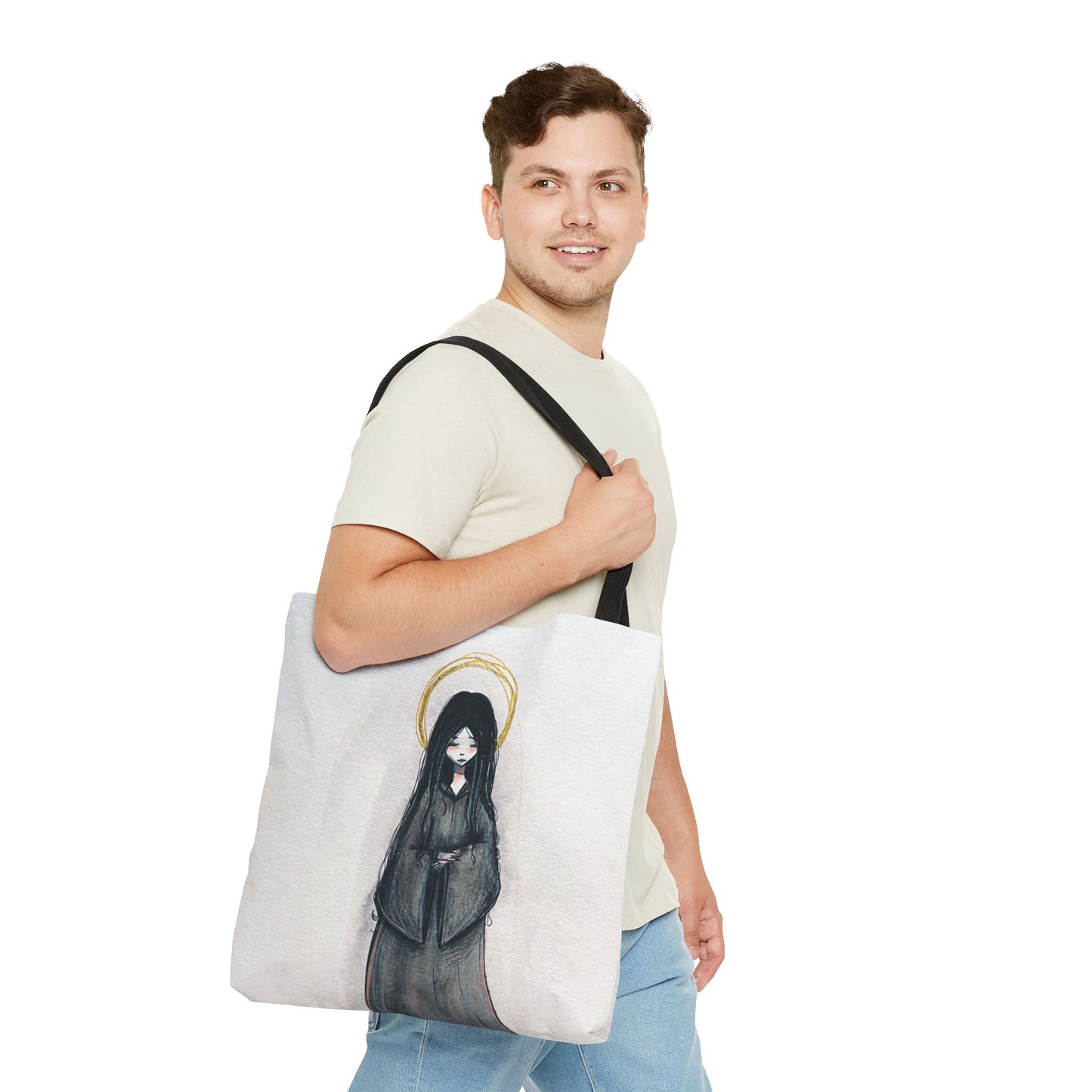 Blessed Mary Magdalen Kiota Hand-Drawn Catholic Tote Bag | Martyrs of Japan Christian Tote | Sanctified Solocosmo Religious Tote