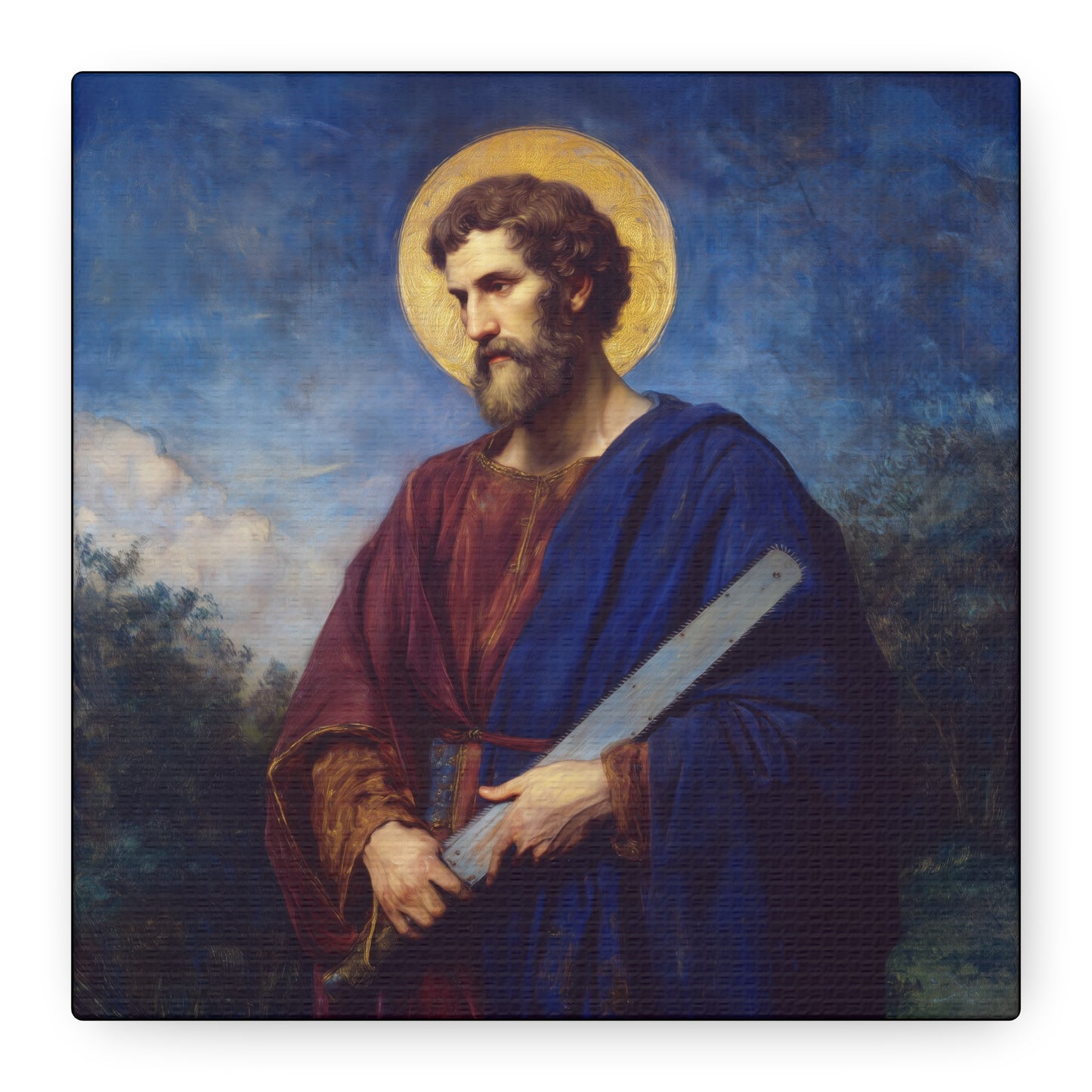 Saint Simon the Apostle  - Gallery Wrapped Canvas - Print - Religious Art for your Home - Catholic Art