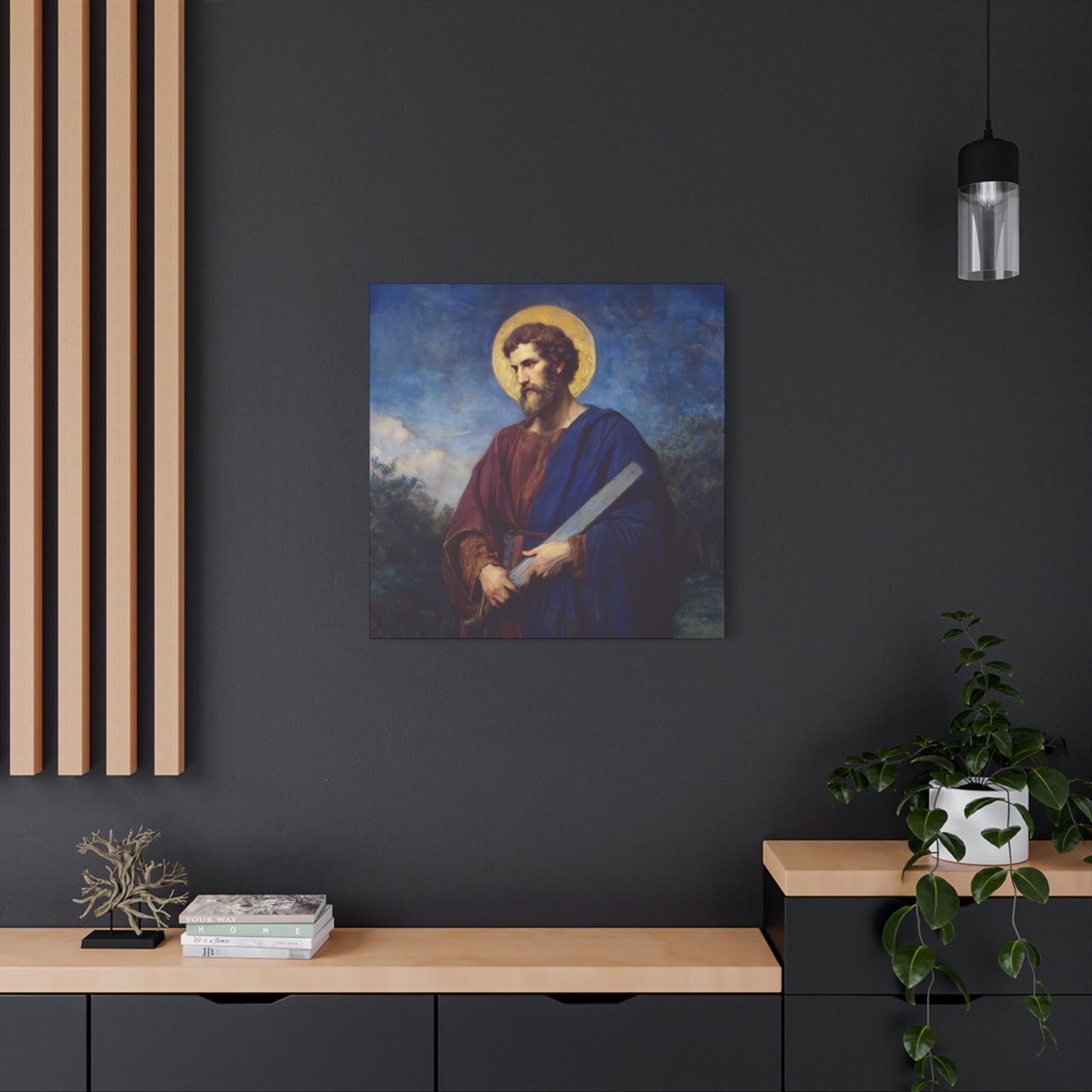 Saint Simon the Apostle  - Gallery Wrapped Canvas - Print - Religious Art for your Home - Catholic Art