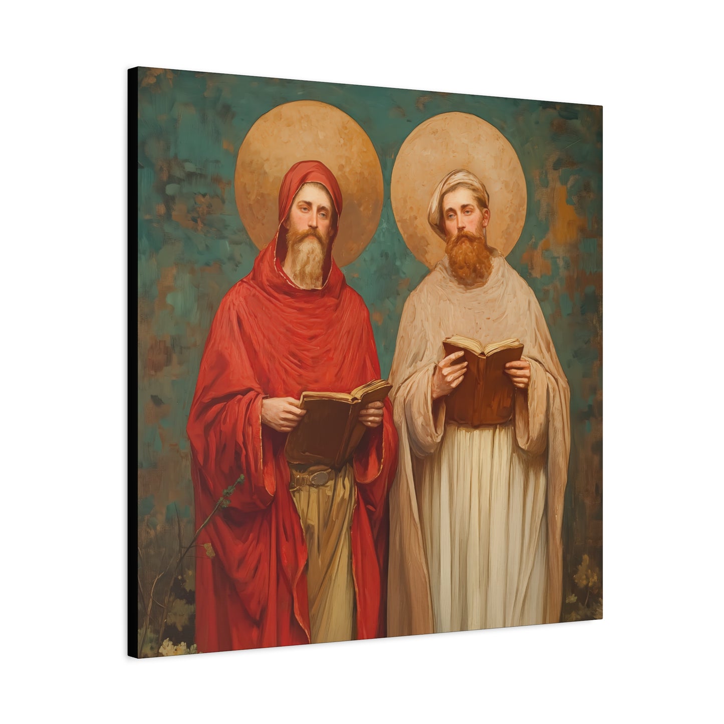 Saints Cosmas and Damian - Multiple Sizes - Catholic Home art - Museum Wrapped Canvas - Sanctified Souls Print - Catholic Martyr Art