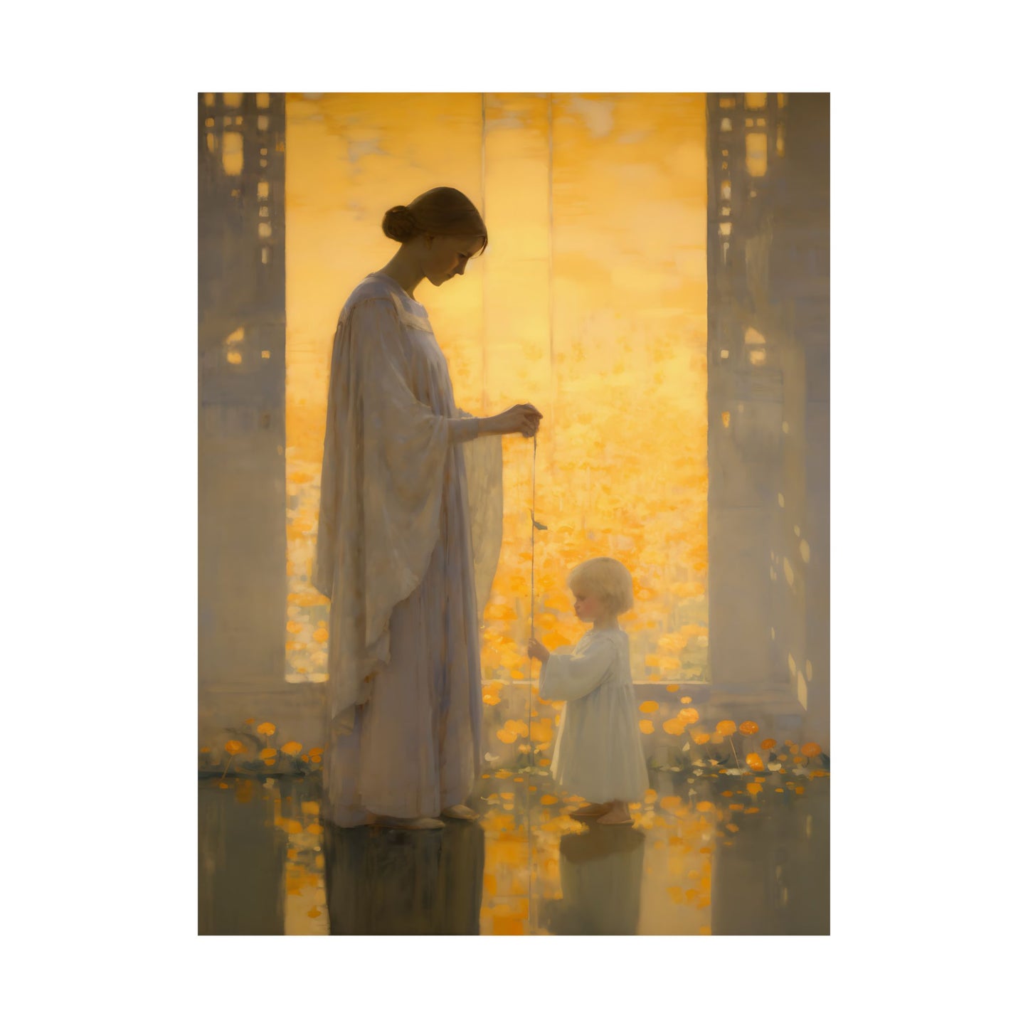 Mother of Serenity Print - Sanctified Souls Print - Multiple Sizes - Premium Matte Poster - Mother's Print - Nursery Art - Mother and Child