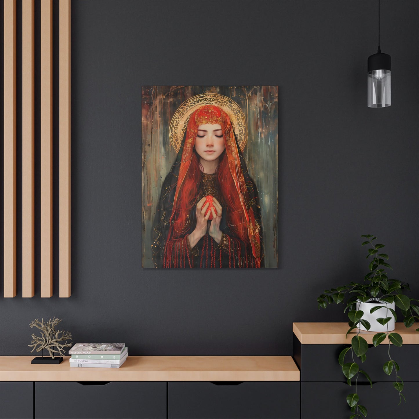 Devotion of Mary Magdalene - Saint Mary Magdalene and the Red Easter Egg - Museum Wrapped Canvas - Print - Religious Art for your Home