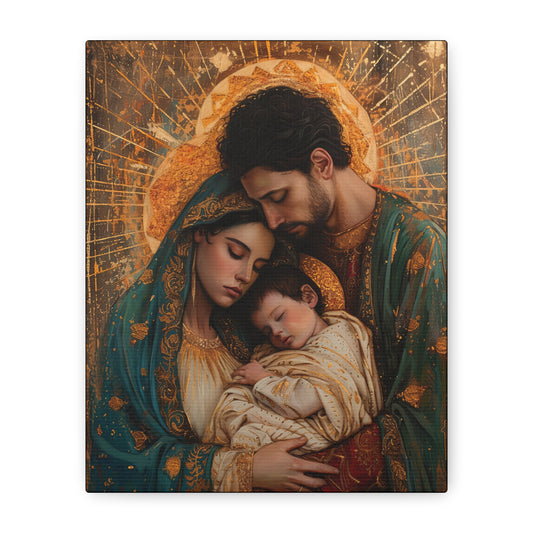 Divine Harmony - The Holy Family - Museum Wrapped Canvas - Sanctified Souls Print - Religious Art - Jesus, Mary and Joseph Art
