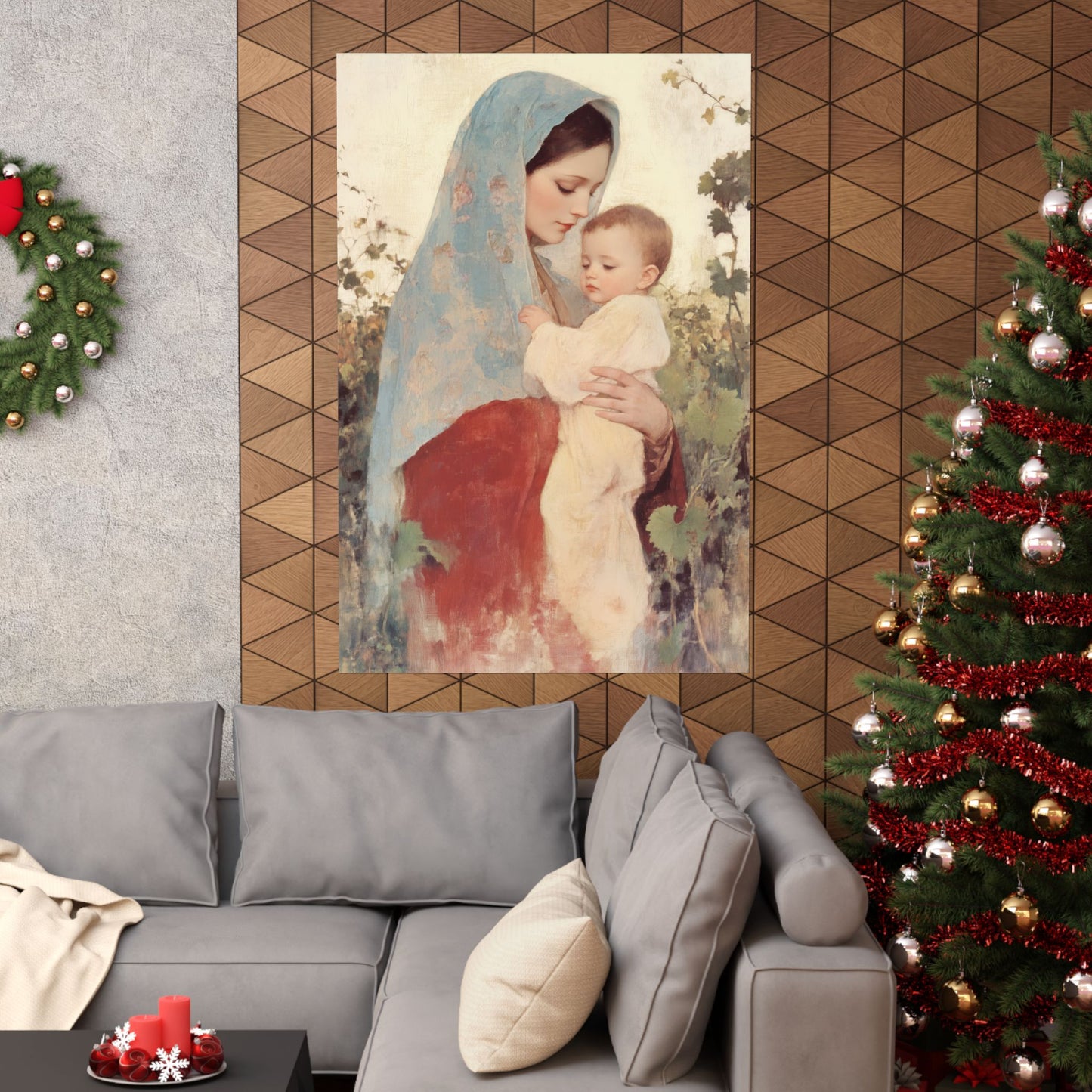 Our Lady of the Grapes / Out Lady of the Harvest - Sanctified Souls Print - Multiple Sizes - Premium Matte Vertical Posters - Mother Mary