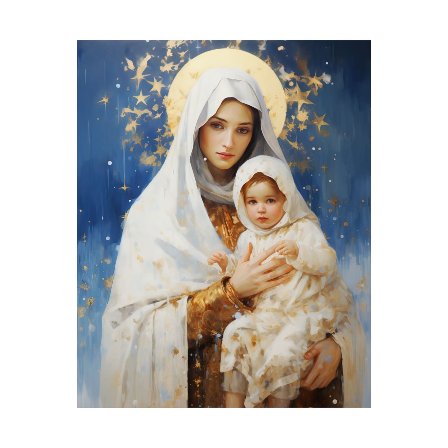 Divine Frost - Our Lady of the Snows Print - Sanctified Souls Print - Multiple Sizes - Premium Matte Vertical Posters