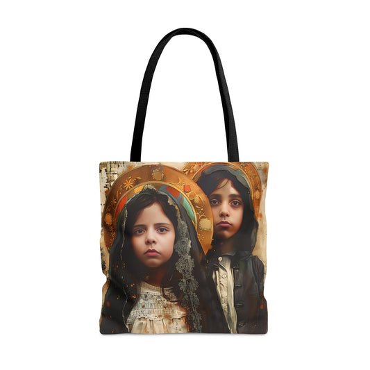 Saints Francisco and Jacinta Marto Tote Bag - Purse - Three sizes - Faith Art Bag - Catholic faith inspired carry-all purse - Double Sided