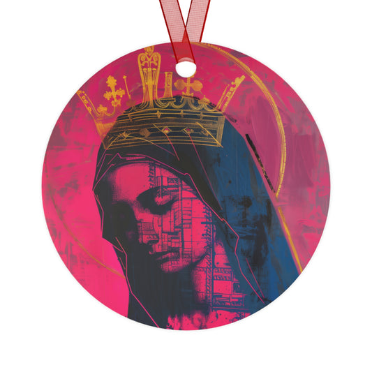 Mary, Mother of God - Source of Consolation Metal Ornament - Religious Holiday Christmas Ornament and Keepsake - Catholic Keepsake