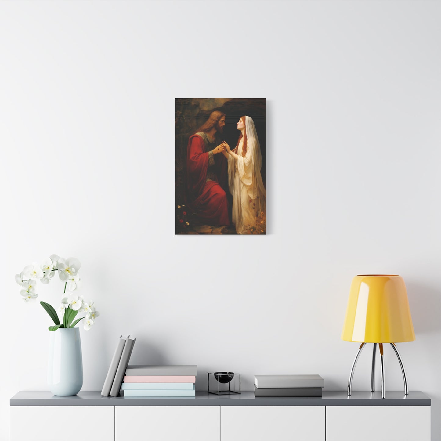 Revelation of Redemption Mary Magdalene and the Risen Christ - Gallery Wrapped Canvas - Sanctified Souls Print - Religious Art for your Home