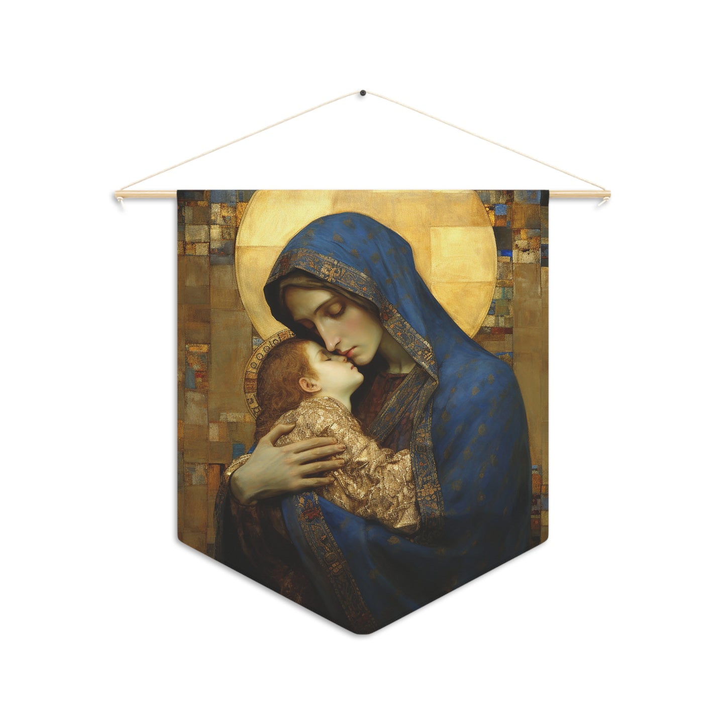 Madonna and Child Wall Banner / Wall Hanging - Unique Religious Art for your home - Prayer room - Catholic Home Art - 18" x 21"