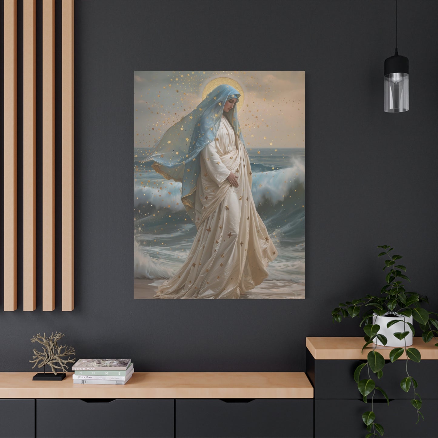 Ocean's Embrace - Devotion to Our Lady - Musseum Wrapped Canvas - Sanctified Souls - Religious Art for your Home - Our Lady Star of the Sea