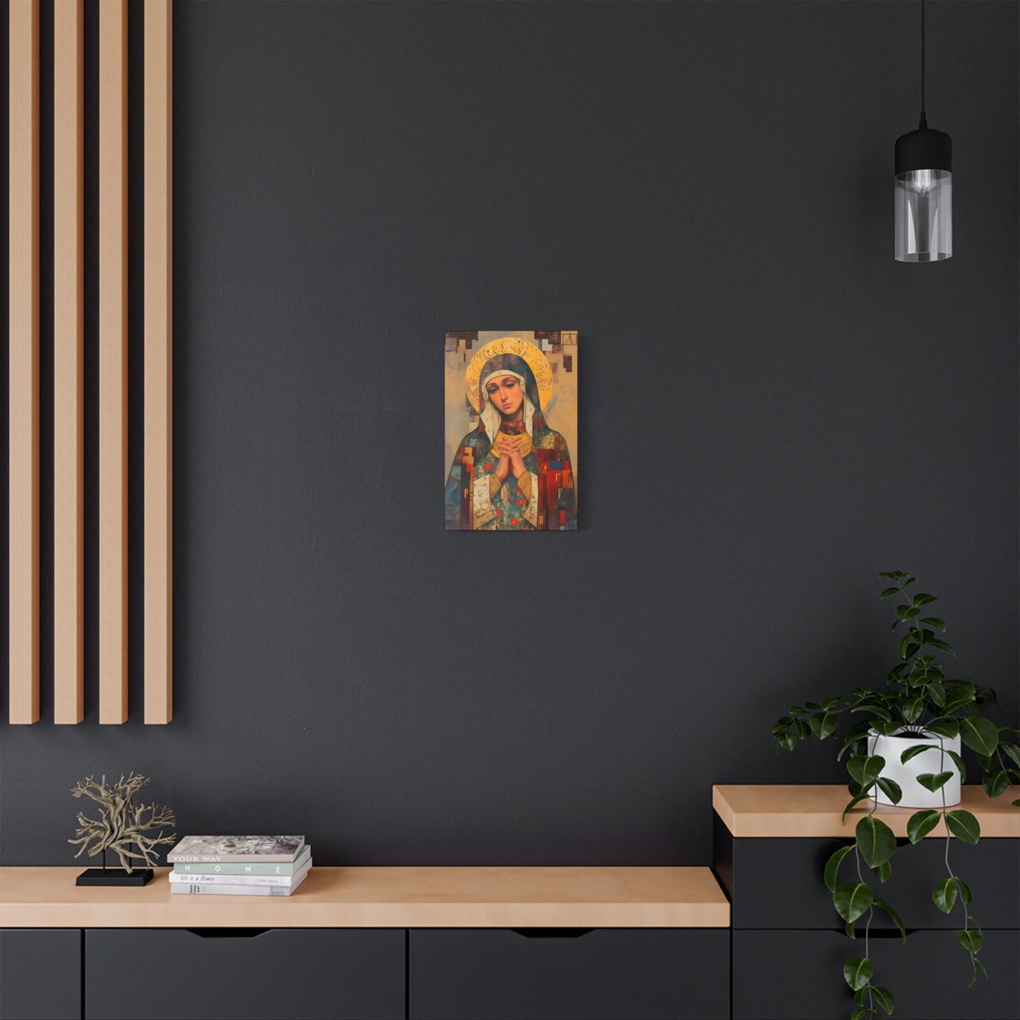 Virgin Mary - Holy Mother of Grace  - Museum Wrapped Canvas - Print - Religious Art for your Home - Catholic art print