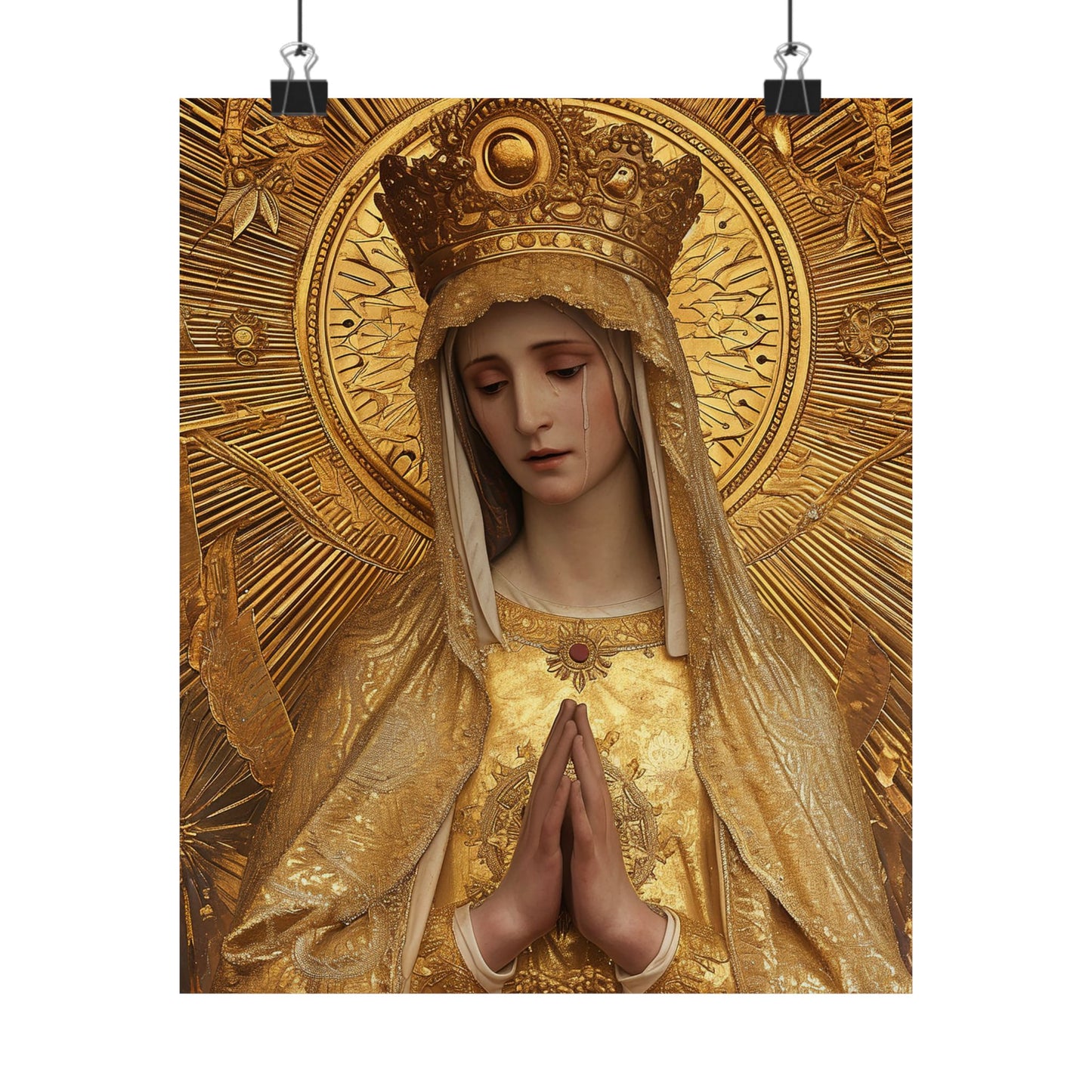 Gate of Eternity - The Golden Mary - Tribute to Our Lady of the Gate of Dawn Poster Print - Multiple Sizes - Matte Poster Premium Print