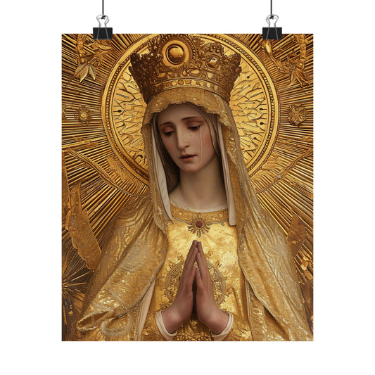 Gate of Eternity - The Golden Mary - Tribute to Our Lady of the Gate of Dawn Poster Print - Multiple Sizes - Matte Poster Premium Print