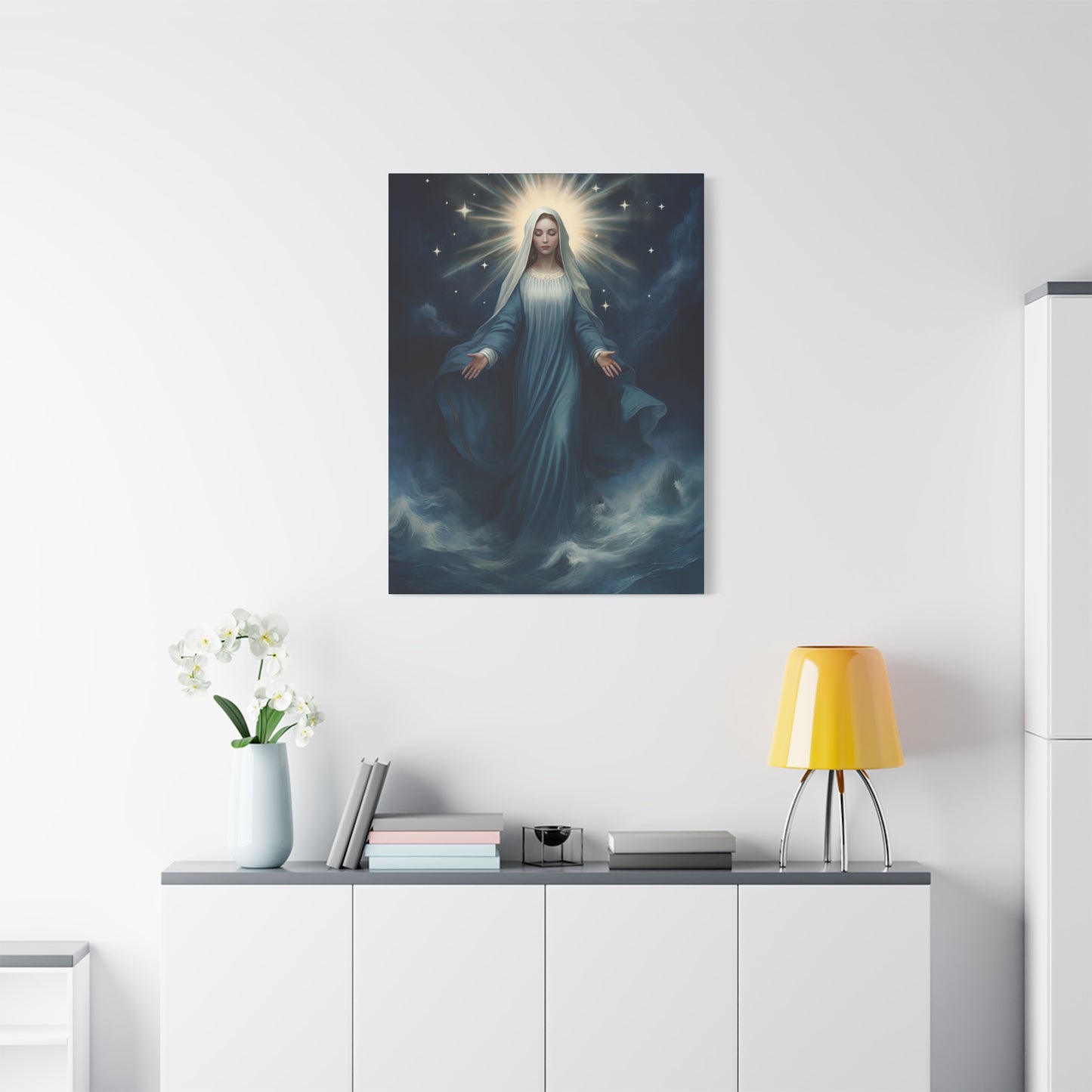 Our Lady Star of the Sea Canvas Print - Multiple Sizes - Catholic Home art - Museum Wrapped Canvas - Stella Maris