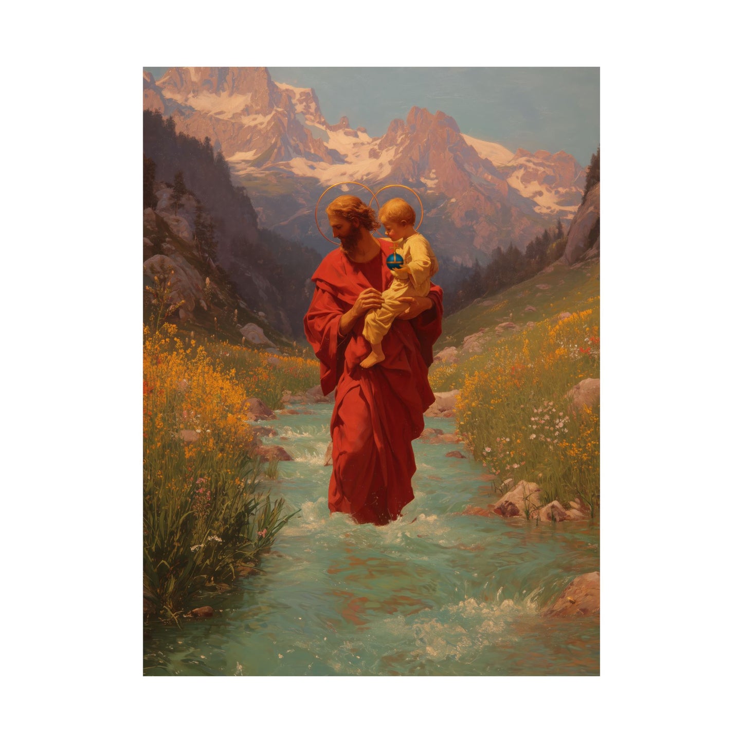 Copy of Saint Christopher - Sanctified Souls Print - Multiple Sizes - Premium Posters - Catholic Art - Christian Home Decor Artwork