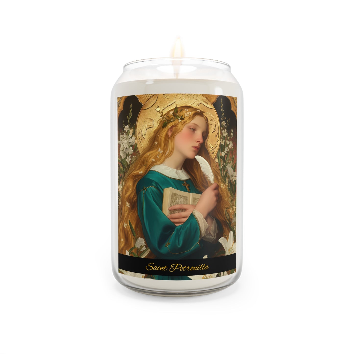 Saint Petronilla - Scented Prayer Candle, 13.75oz -  Candle - Catholic Art - prayer room Scented Candle - Religious gift