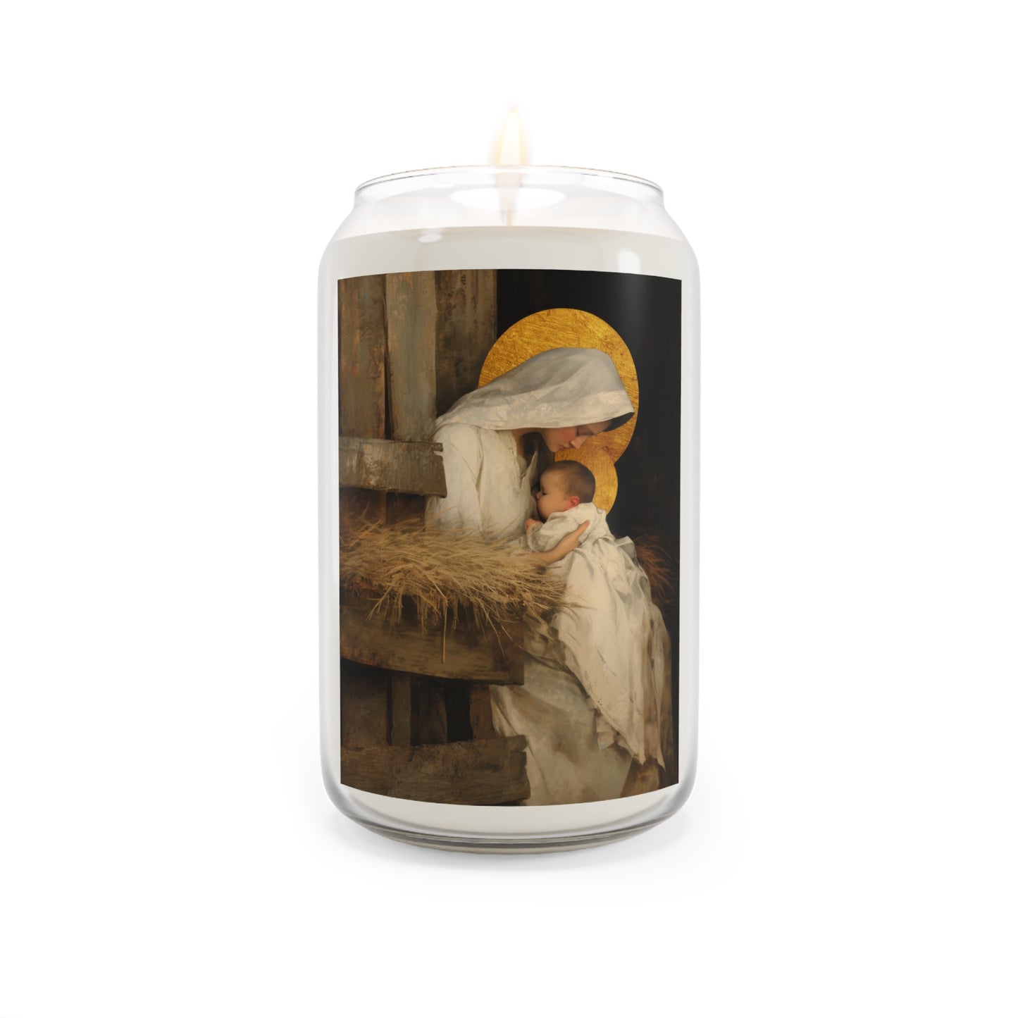 Our Lady of the Manger - Mother Mary and the Christ Child  - Scented Prayer Candle, 13.75oz - Tall Size - Religious Prayer Candle