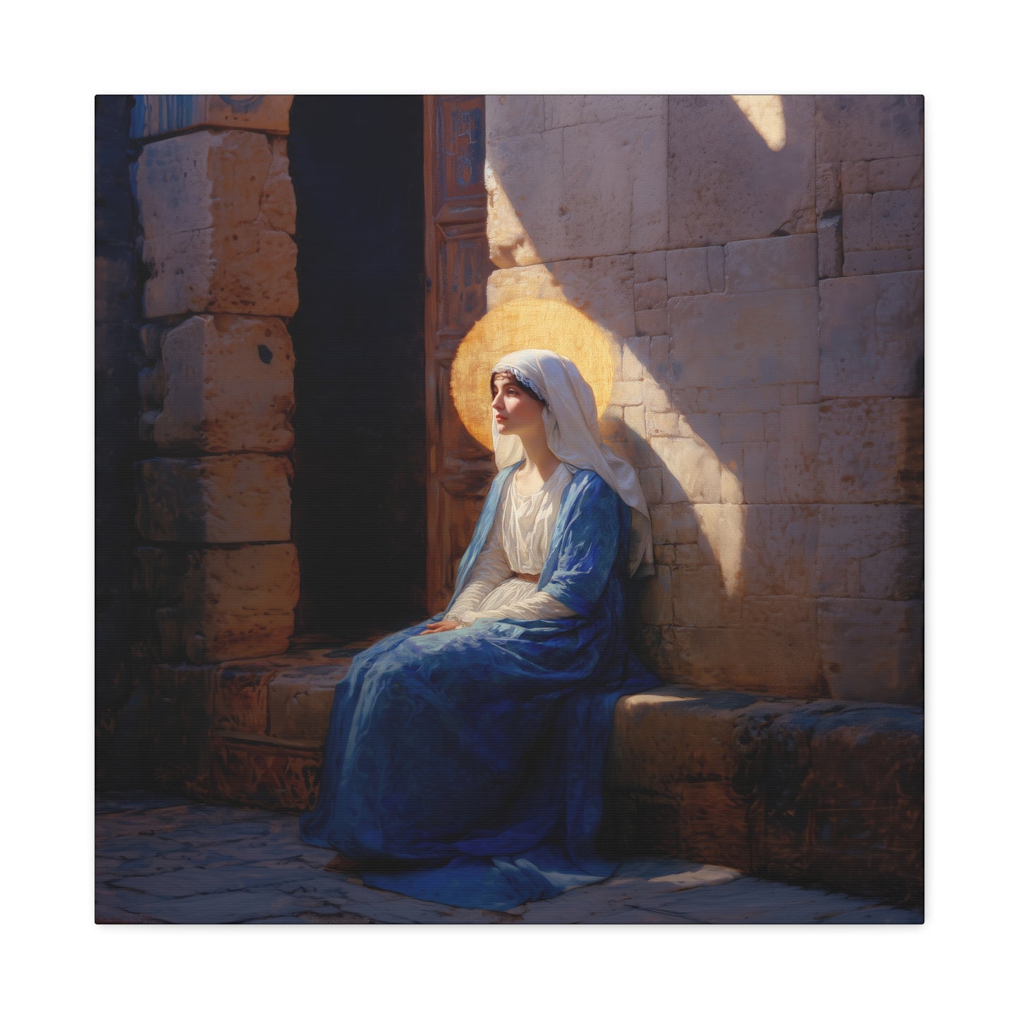 The Quiet Fiat That Split the Darkness, Mary's Yes - Gallery Wrapped Canvas - Print - Religious Art for your Home - Catholic Art