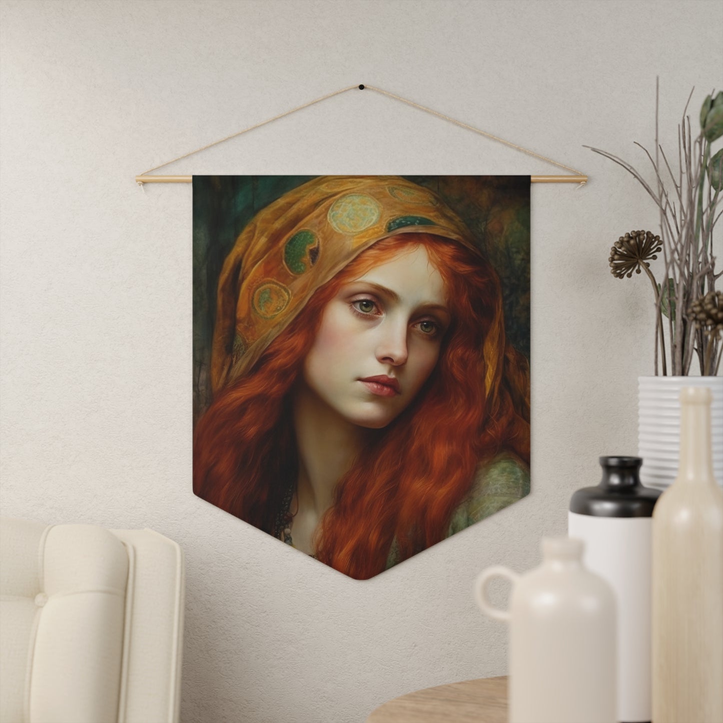 Mary Magdalene's Inner Peace Wall Banner / Wall Hanging - Prayer room art - Catholic Home -  18" x 21" - Saint Mary Magdalene