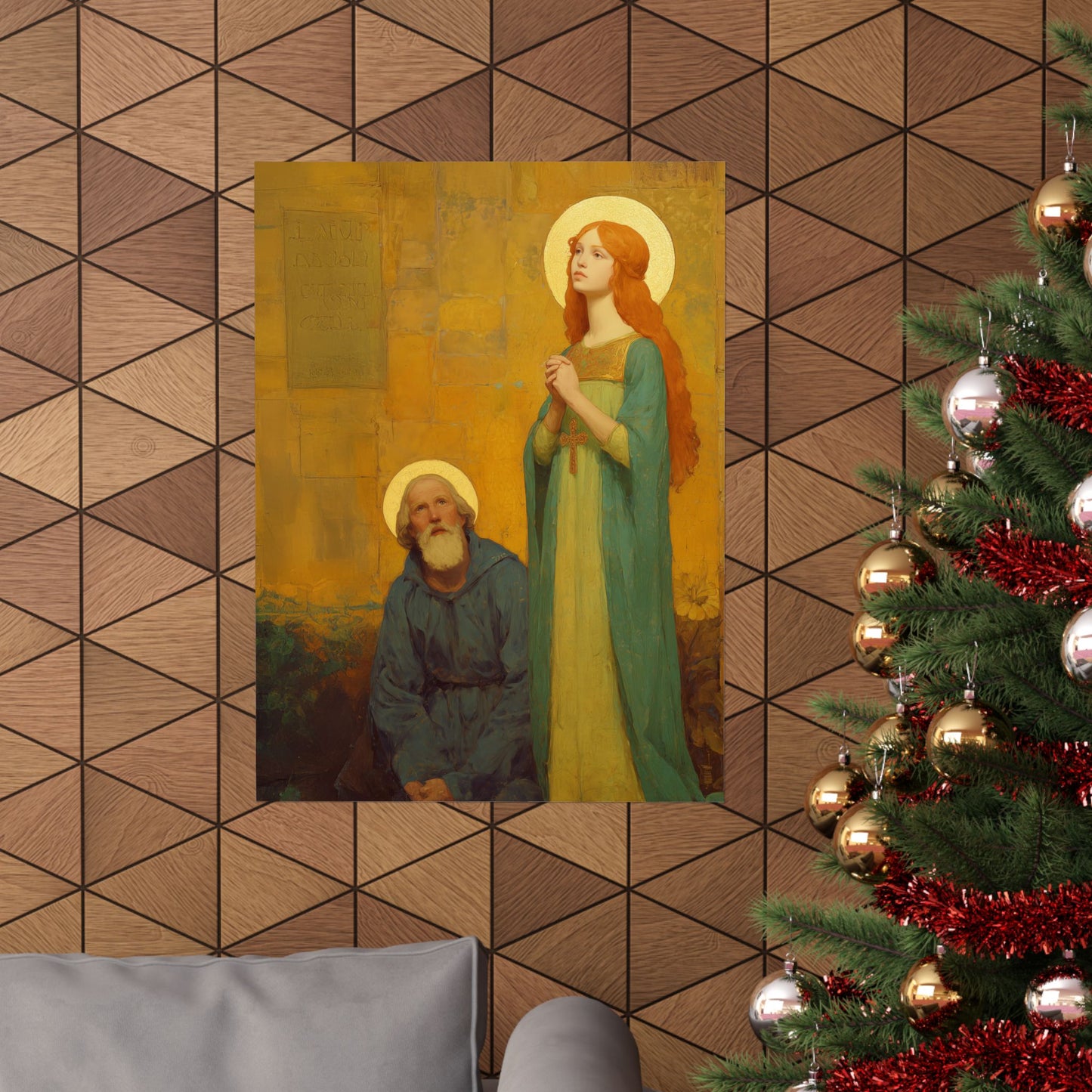 Saints Justina and Cyprian -  Catholic Art - Multiple Sizes - Premium Posters - Catholic Art - Christian Home - Catholic Saint Art