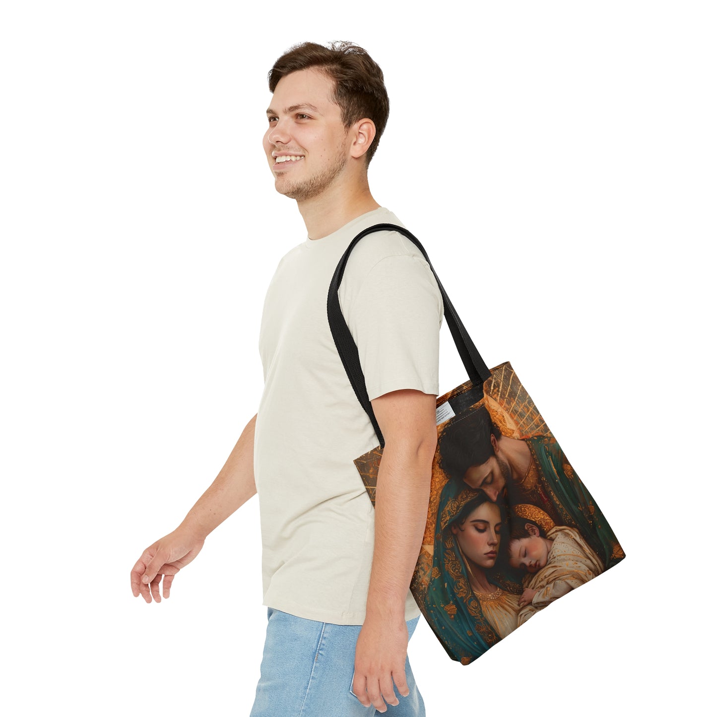 Divine Harmony - The Holy Family Tote Bag - Purse - Three sizes - Large Medium Small Art Bag - Catholic faith carry-all purse - Double Sided