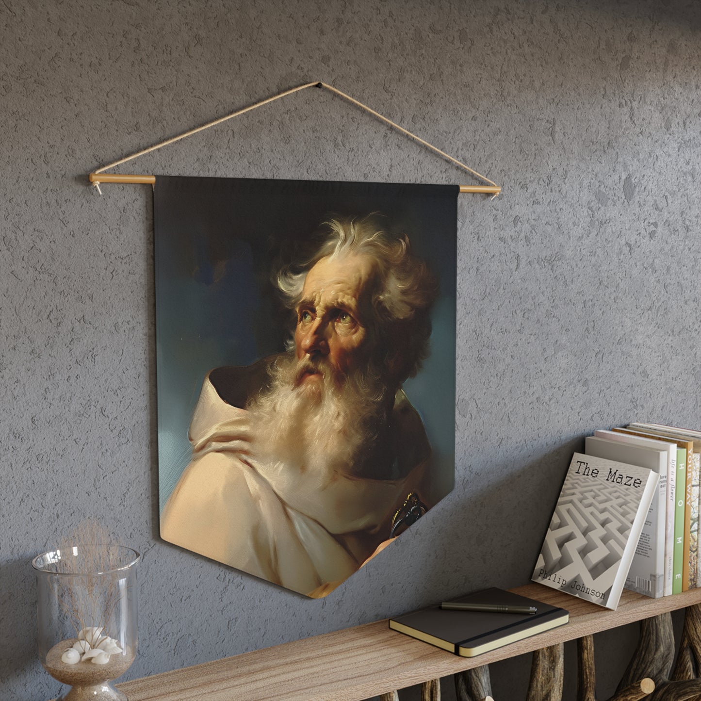 Saint Peter the Apostle - Apostle Pennant / Banner / Wall Hanging - Prayer room art - 18" x 21" - Catholic prayer Religious - Large Print