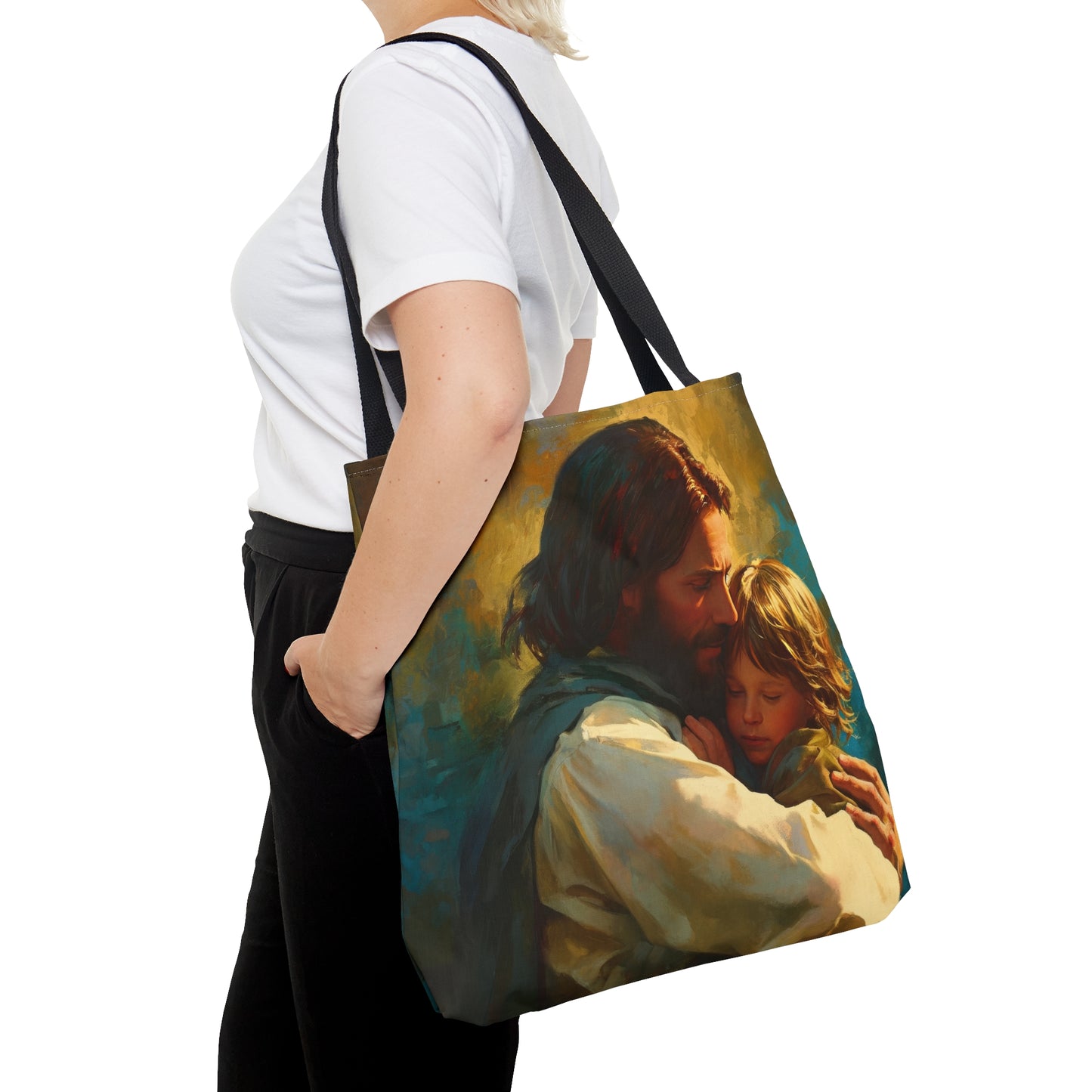 Christ's Compassionate Embrace Tote Bag - Large Medium Small Faith Art Bag - Catholic Faith Purse - Religious Carry All