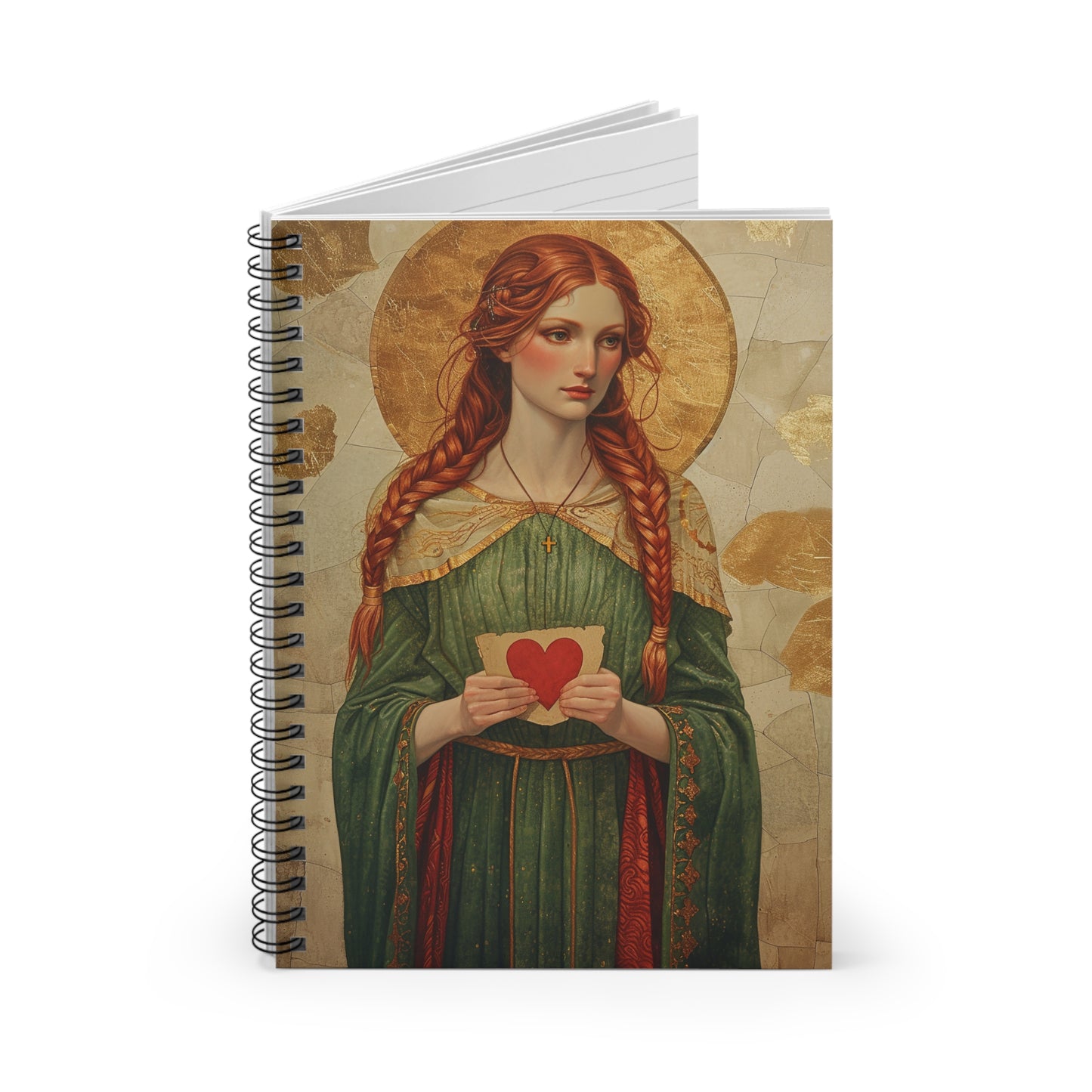 Saint Dwynwen Journal - Sanctified Souls Art - Religious Based Notebook - Spiral Notebook - Ruled Line - Patron Saint of Lovers