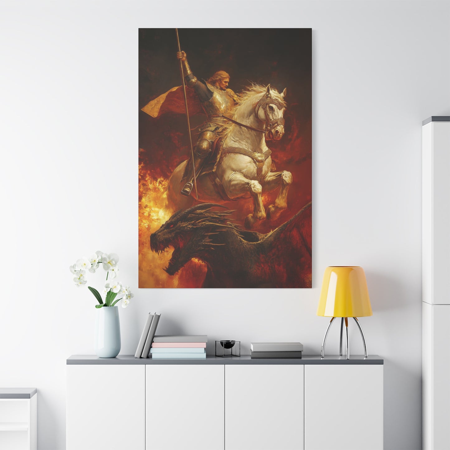 Saint George -  Museum Wrapped Canvas - Sanctified Souls Print - Religious Art for your Home - Catholic Patron Saint Art