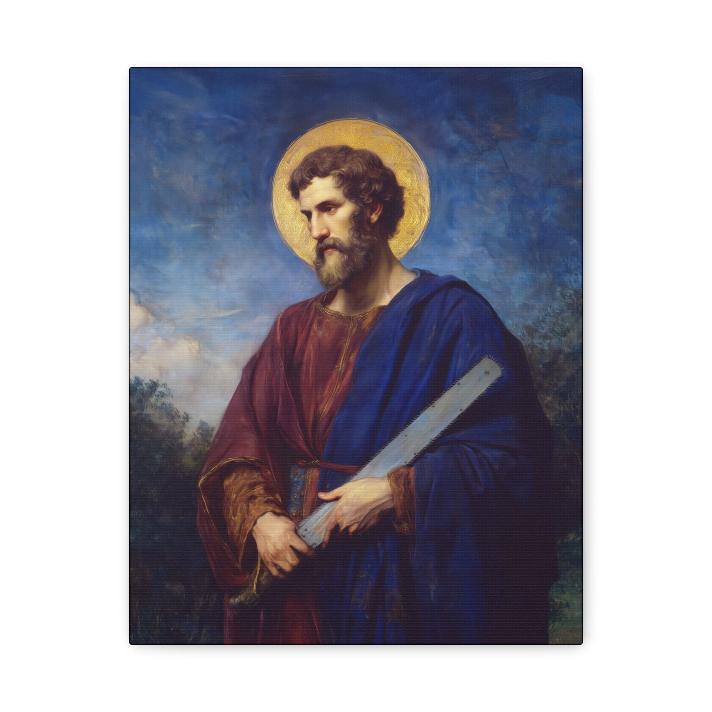 Saint Simon the Apostle  - Gallery Wrapped Canvas - Print - Religious Art for your Home - Catholic Art