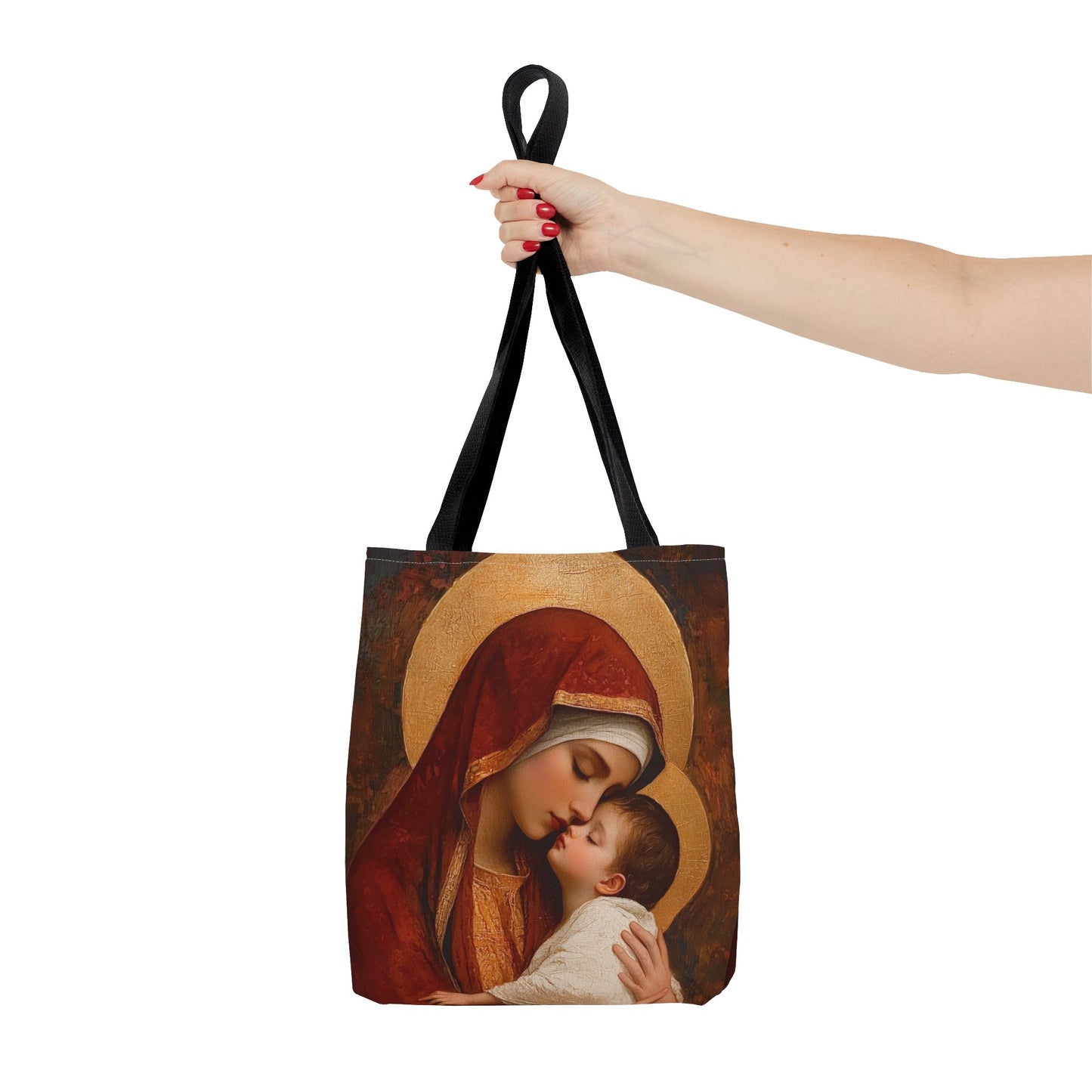 Our Lady of Tenderness - Mother Mary and the Christ Child - Marian Art - Tote Bag - Large Medium Small Faith Art Bag - Tote Purse