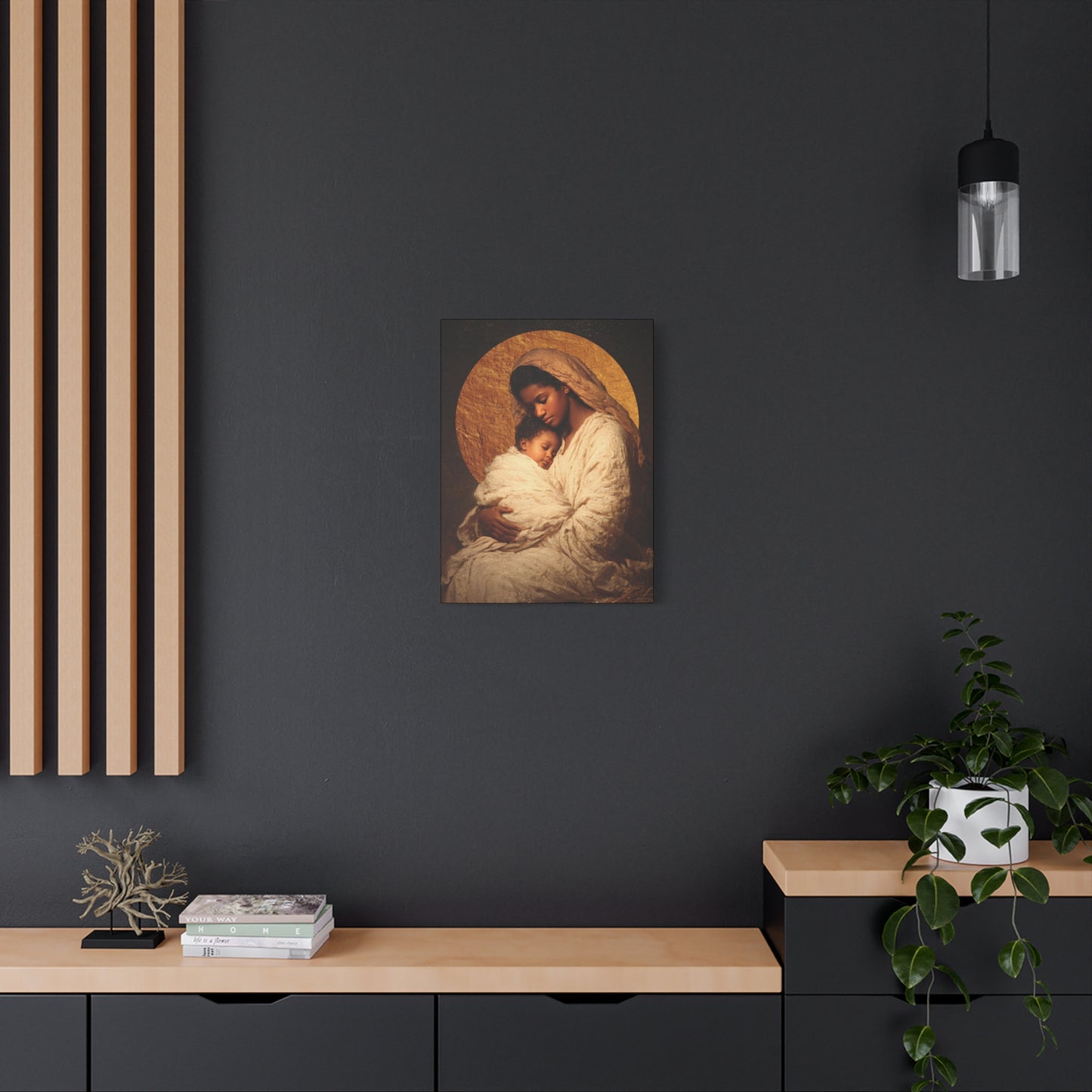 Our Lady of the Manger - Mother Mary and the Christ Child - Gallery Wrapped Canvas - Print - Religious Art for your Home - Catholic