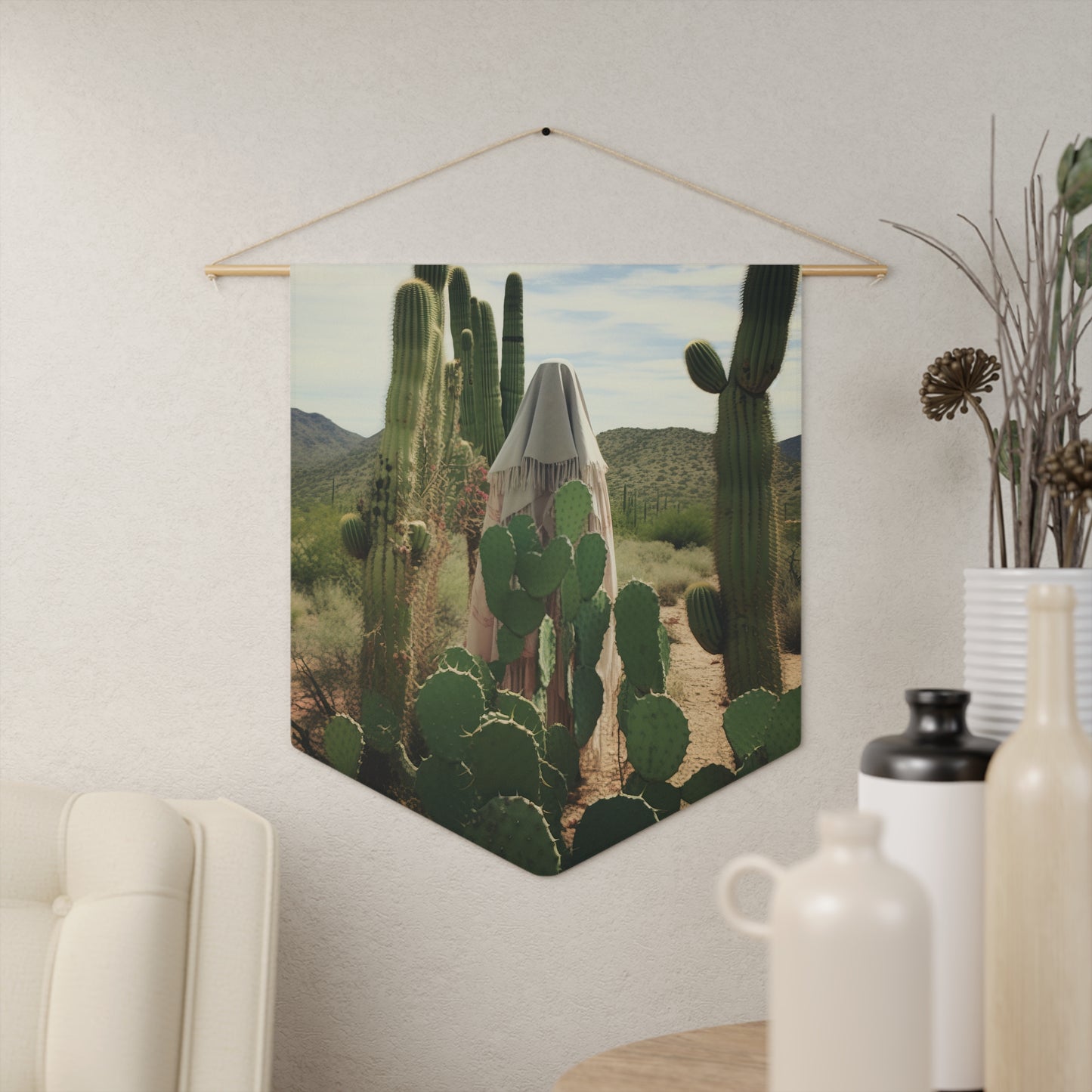 Saint Amma Syncletica Wall Banner / Wall Hanging / Desert Mother Saint - Religious Art - Prayer room - Catholic Art - 18" x 21"