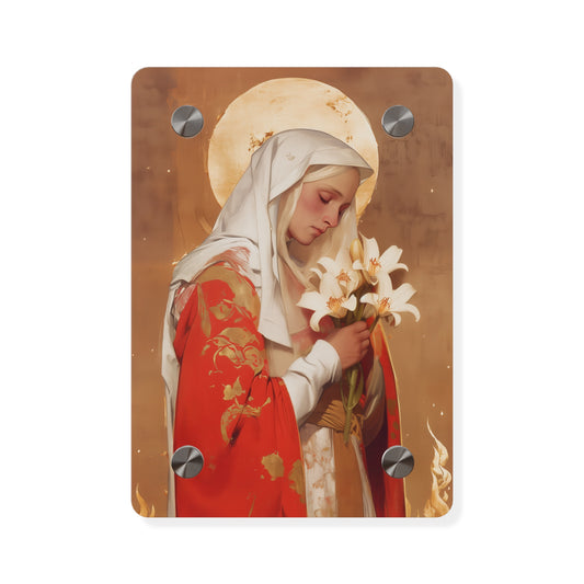 Saint Faith of Agen - Wall Art Panel - Ready to Hang Acrylic Print - Catholic Saint Art - Martyr Art - Christian Home Decor