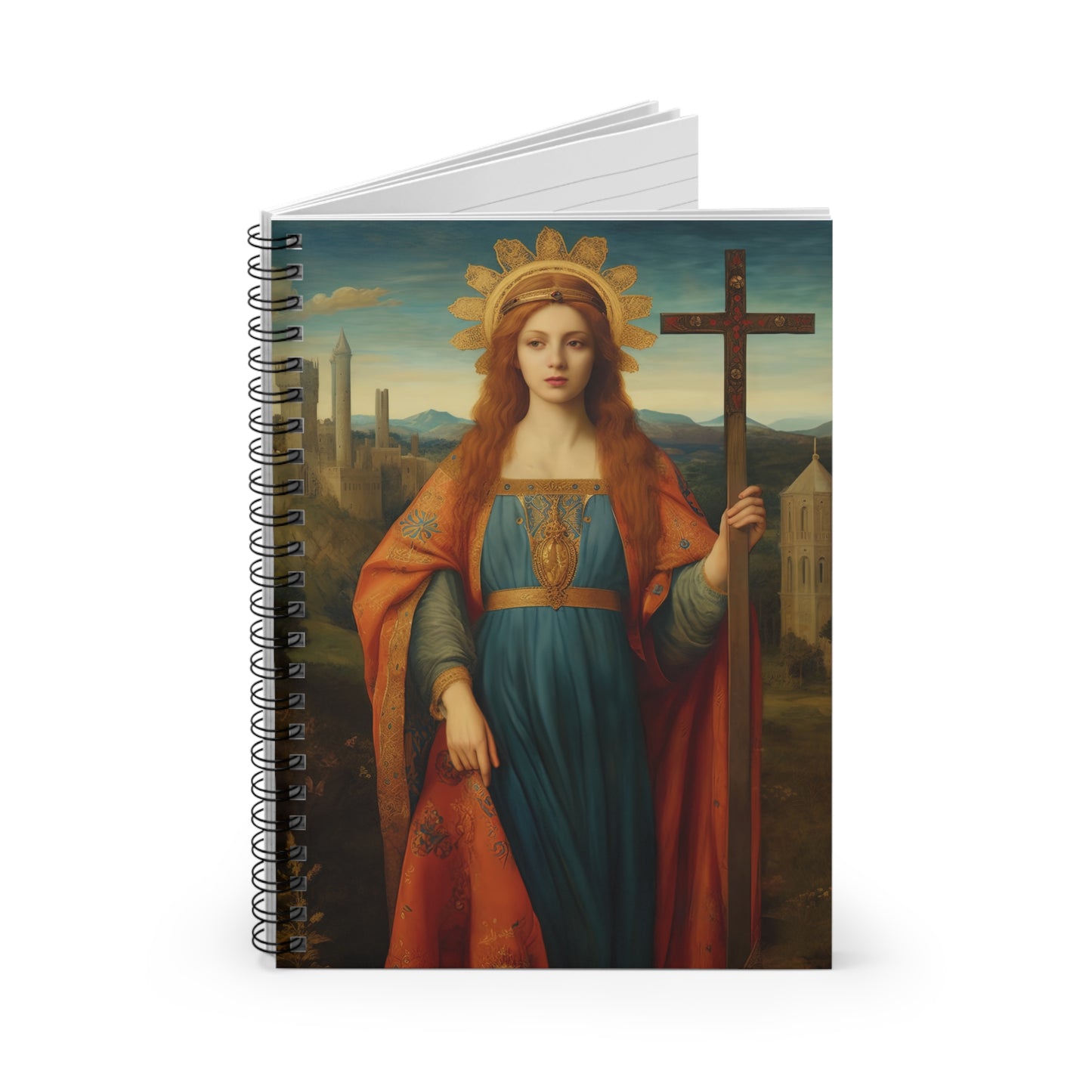 Saint Helena Journal - Sanctified Souls Art - Religious Based Notebook - Spiral Notebook - Ruled Line