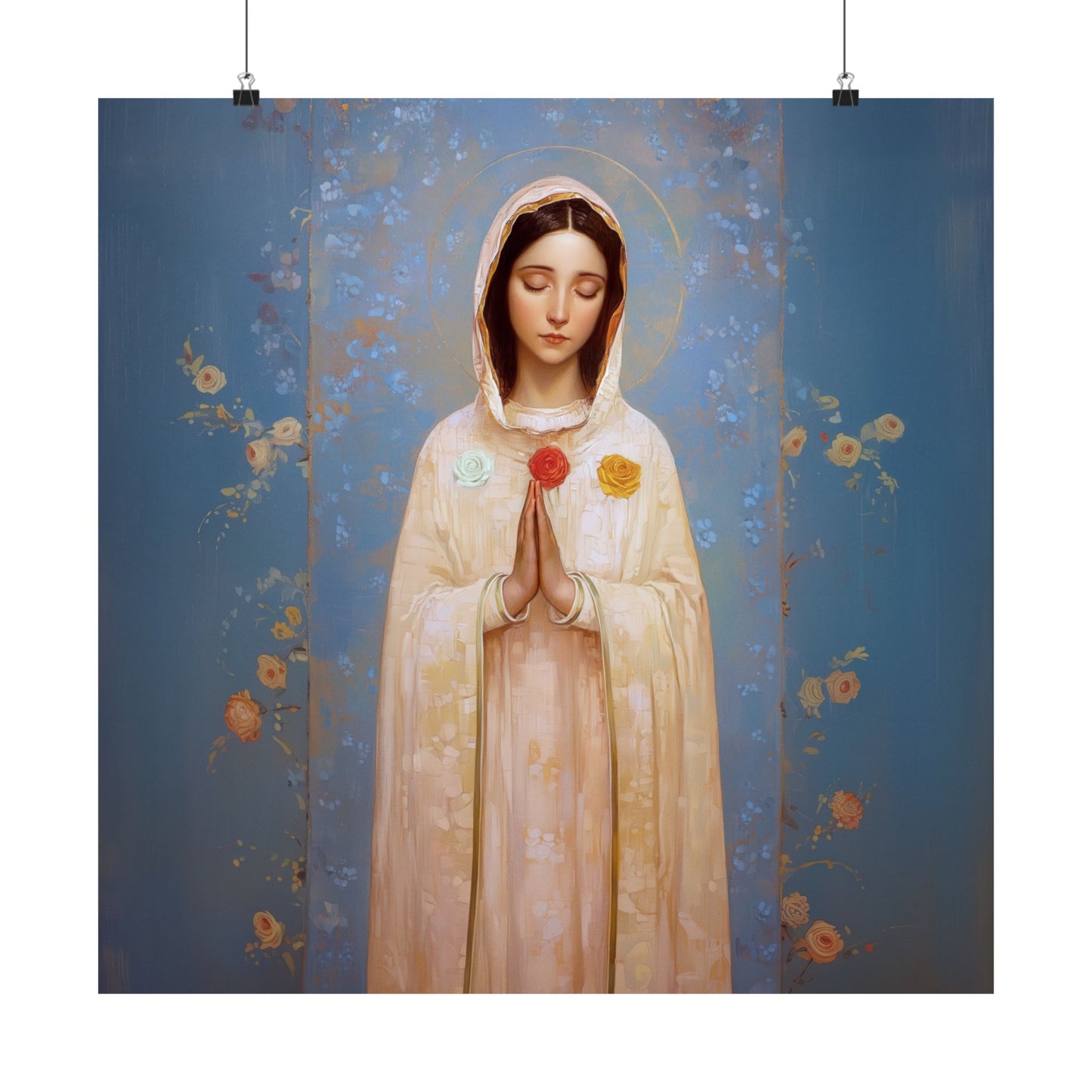 Rosa Mystica - Mystical Rose - Mother Mary - Marian Art - Sanctified Souls Print - Multiple Sizes - Premium Vertical Posters