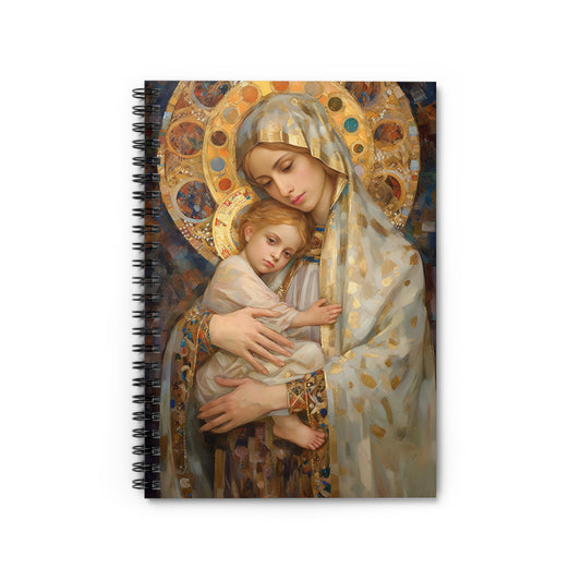 Madonna and Child Journal - Sanctified Souls Art - Religious Based Notebook - Spiral Notebook - Ruled Line - Virgin Mary and Christ Child