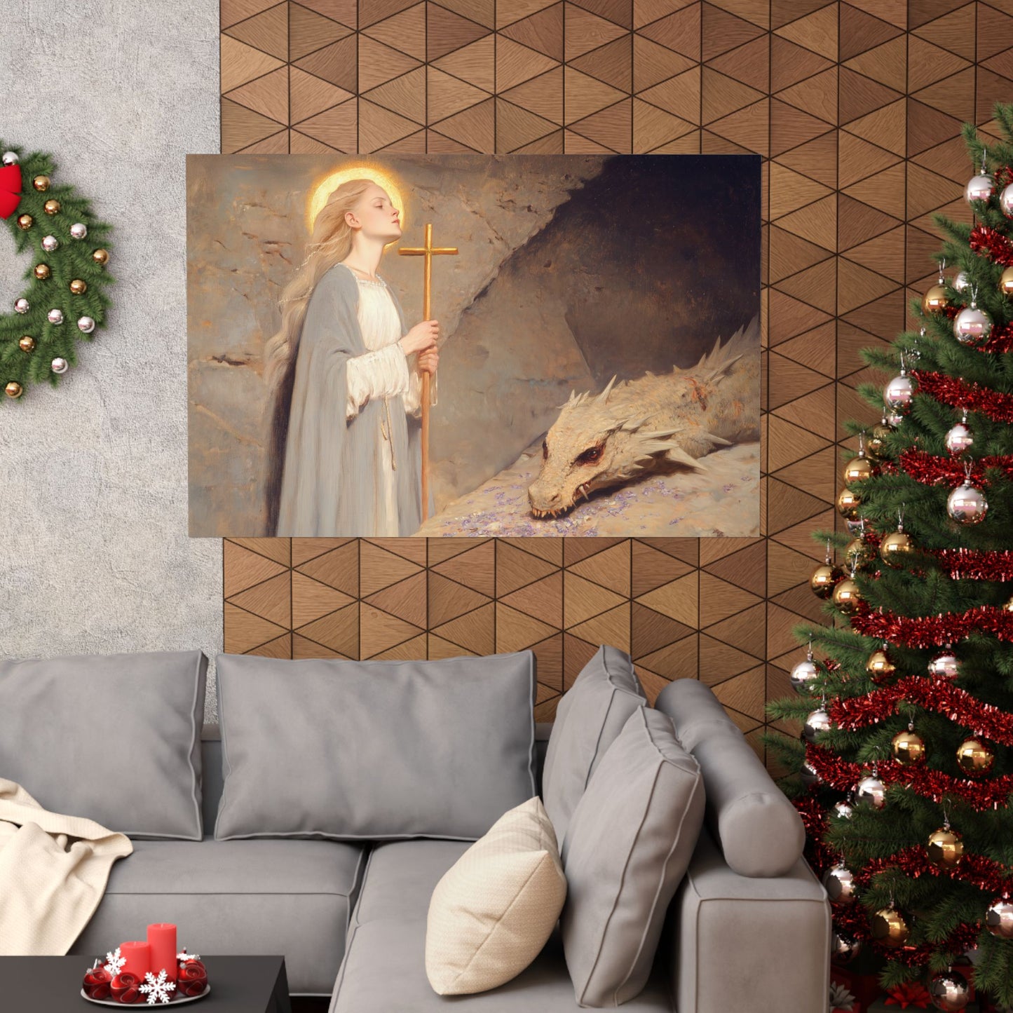 Saint Margaret of Antioch - Sanctified Souls Print - Multiple Sizes - Premium Posters - Catholic Art - Christian Home Decor Artwork