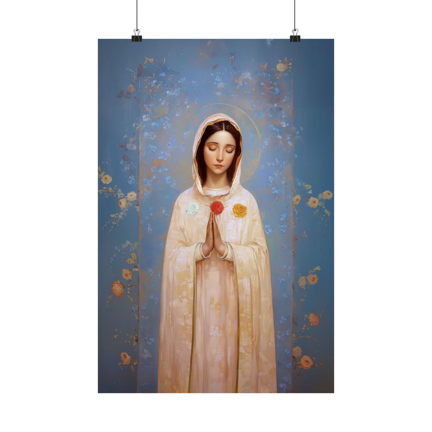 Rosa Mystica - Mystical Rose - Mother Mary - Marian Art - Sanctified Souls Print - Multiple Sizes - Premium Vertical Posters